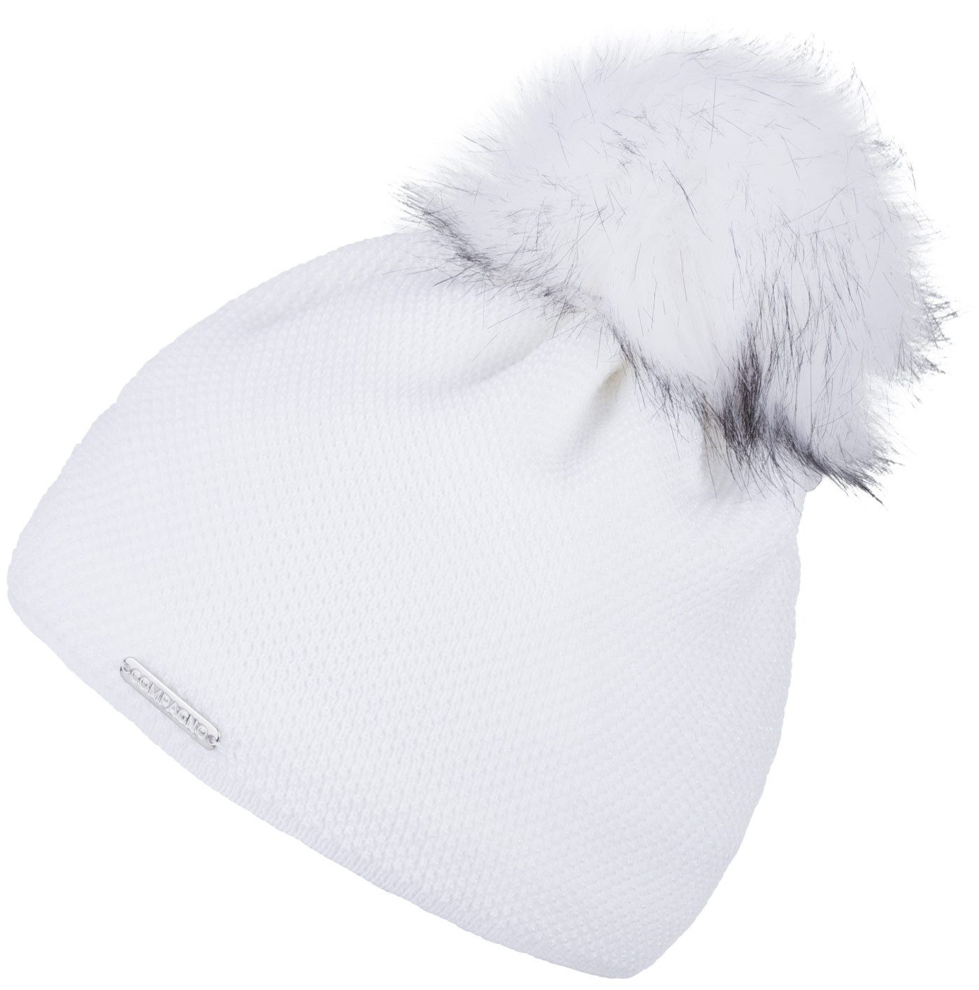 compagno Bommelmütze (1-St) Bommelmütze Wintermütze Damen Pailetten Fleecefutter Beanie