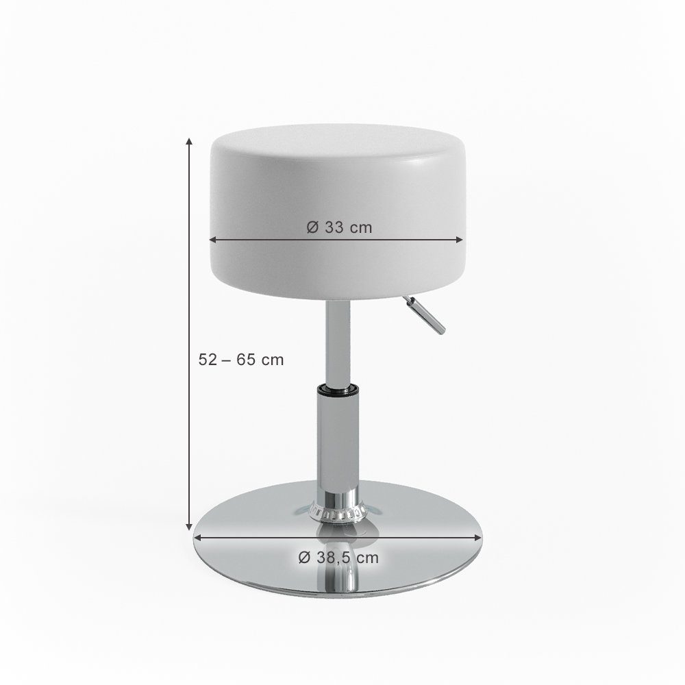Vicco 360° Sitzfläche mit Schminkhocker Höhenverstellbar Sitzhocker Griff Weiß drehbare (Einzelartikel),