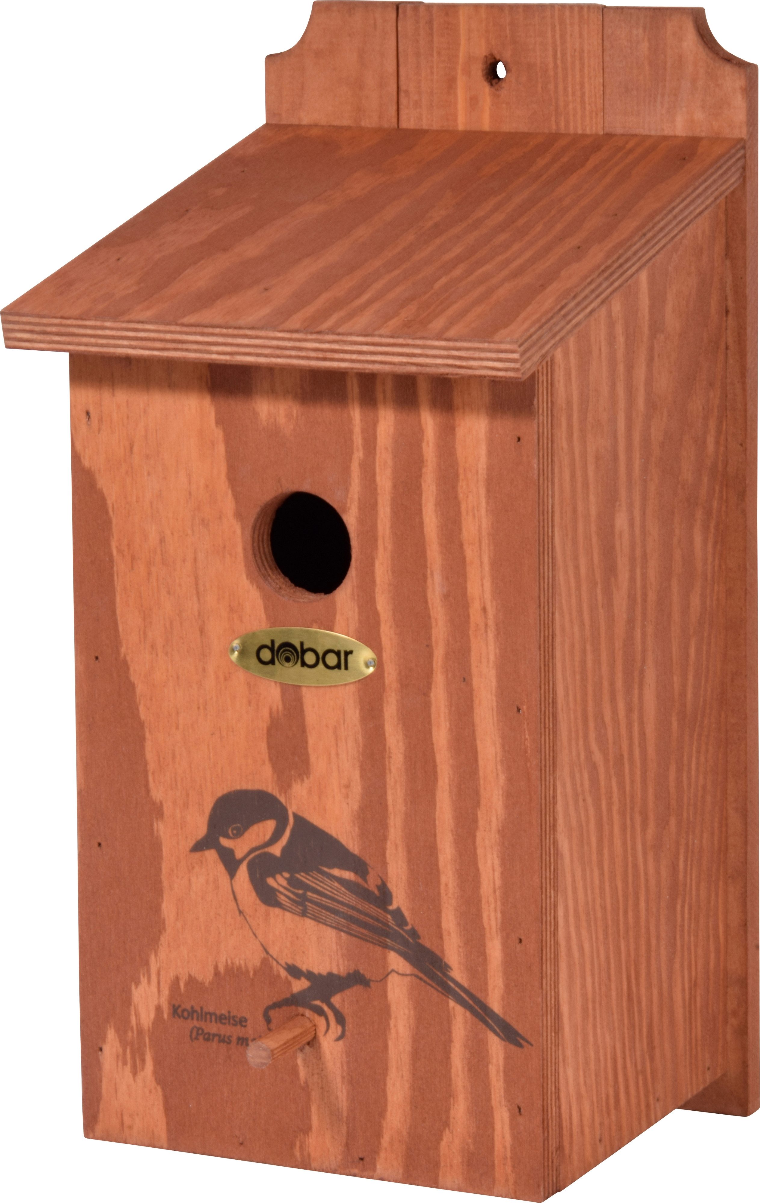 dobar Vogelhaus Nistkasten mit Siebdruckmotiv "Kohlmeise"