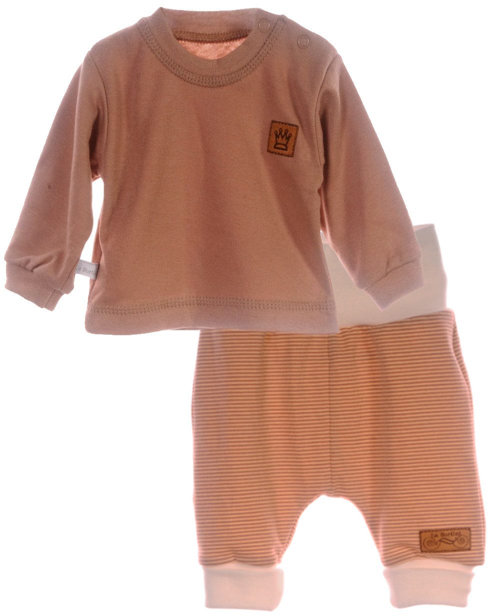 Langarmshirt & Hose Baby Anzug Shirt Schlupfhose in Beige für Neugeborene neutral