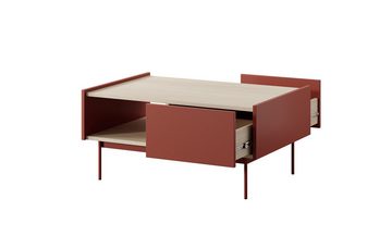 Compleo Wohnzimmer-Set (TV-Lowboard, Kommode, Couchtisch) Möbelfarbe Kaschmir oder Rot