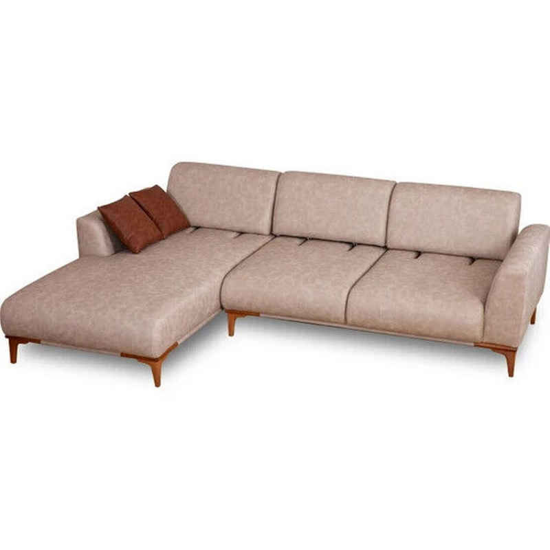 JVmoebel Ecksofa Beiges L-Form Ecksofa Wohnzimmer Designer Couch Luxuriöse Neu, 1 Teile, Made in Europa