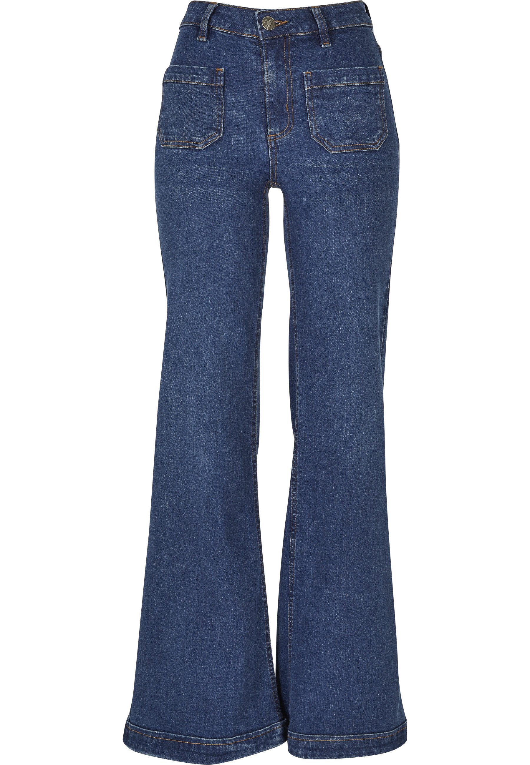 URBAN CLASSICS Outdoorhose Urban Classics Damen Ladies Vintage Flared Denim Pants (1-tlg)