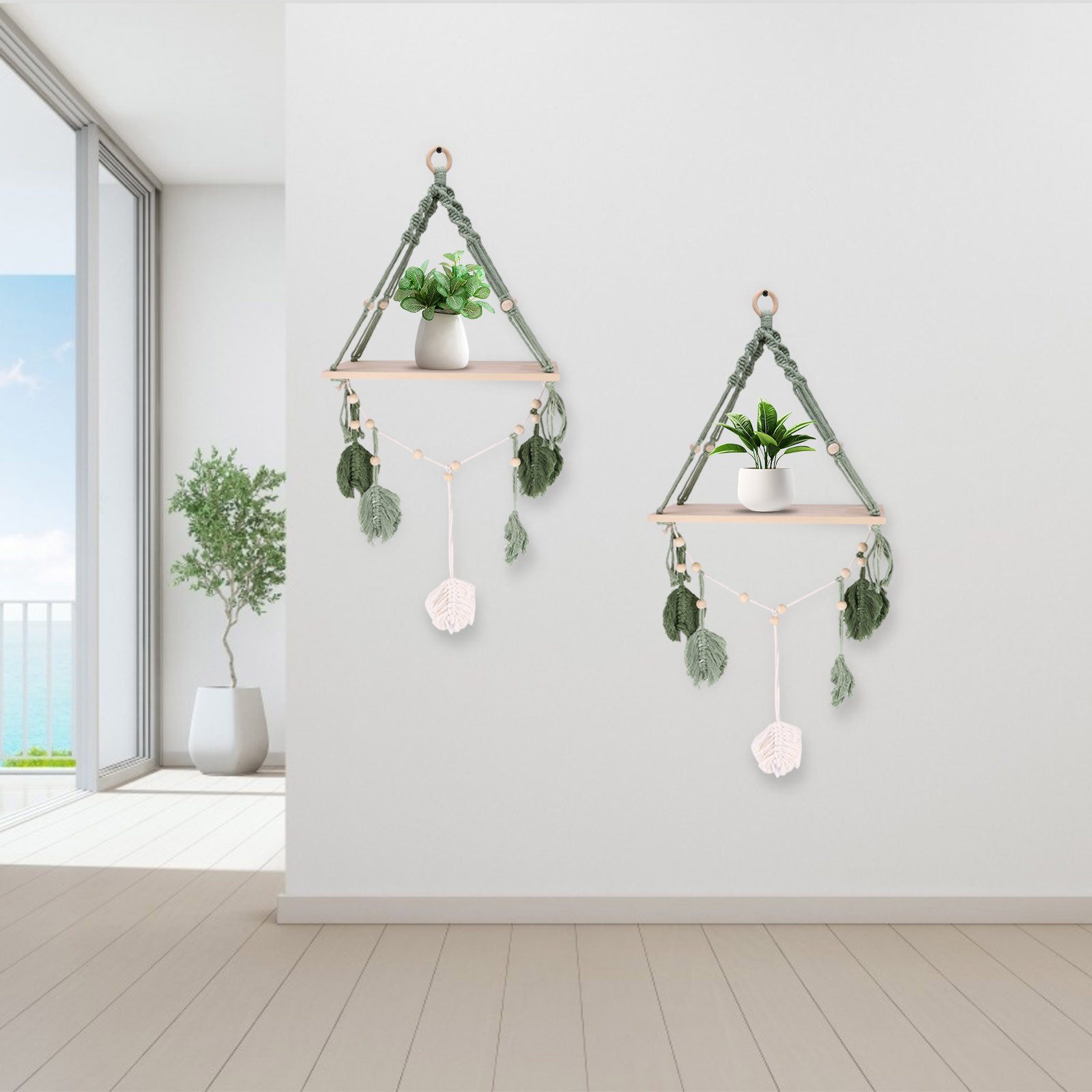 BlingBin Wandregal Holz Regal Wand, Boho günstig online kaufen