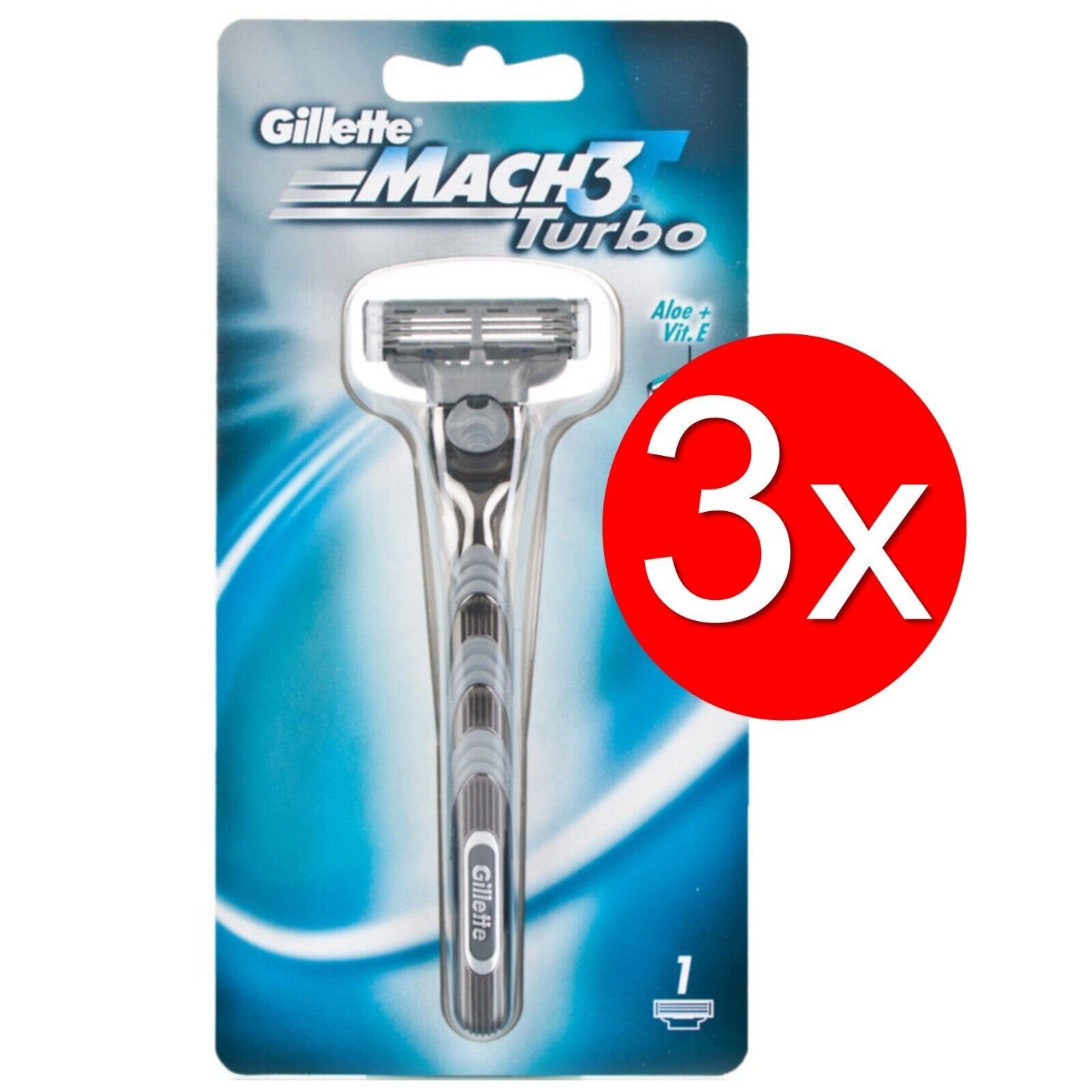 Gillette Rasierset Mach3 Turbo Rasierer Set Nassrasierer Herren Männer Trimmer Rasur, 3-tlg., einzigartig, Flexible Klingen, Für empfindliche Haut, Gleitstreifen