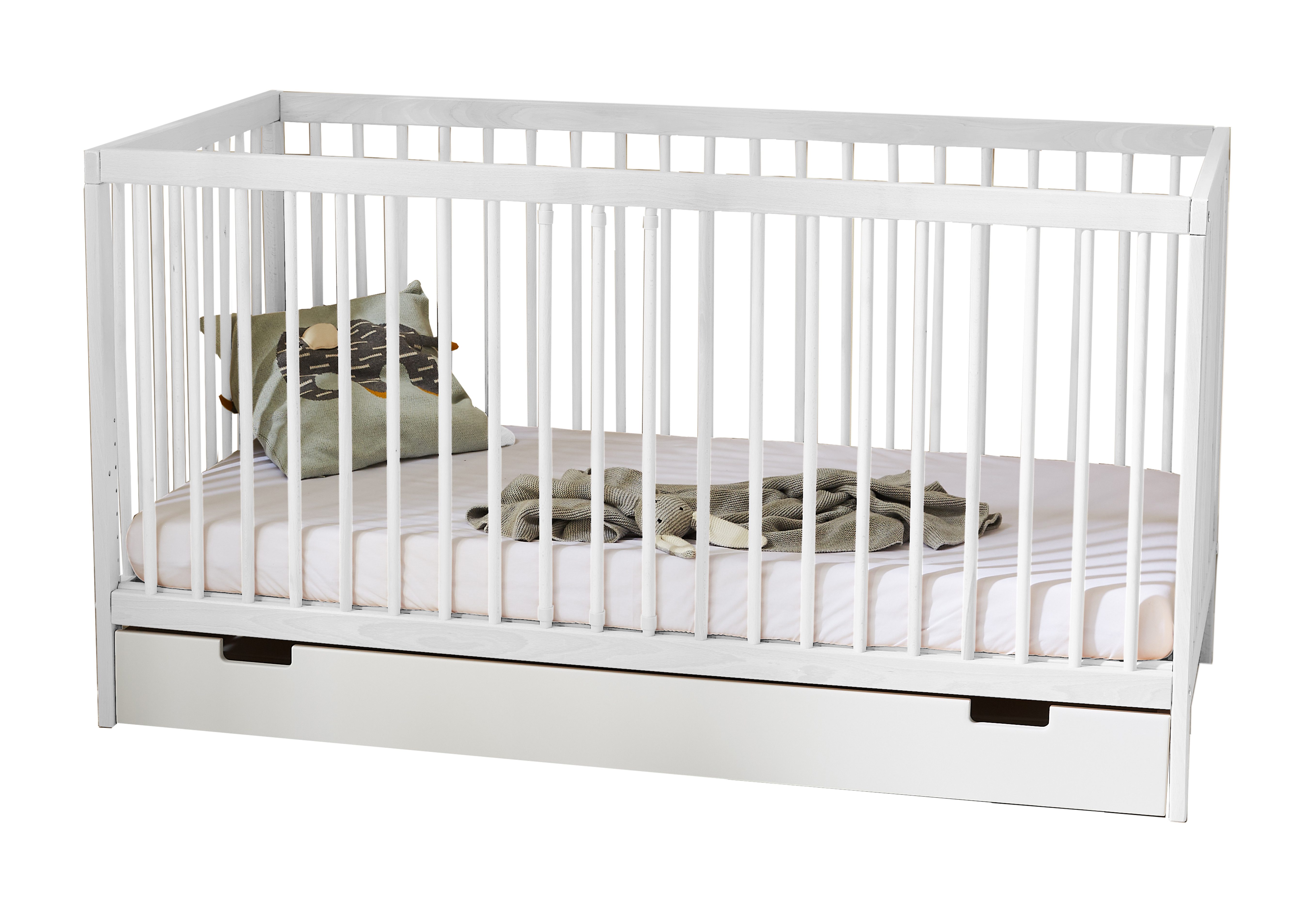 Babybett Kinderbett Gitterbett 60x120 und 70x140 cm höhenverstellbar