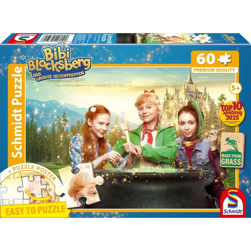 Schmidt Spiele Puzzle Das große Hexentreffen, Junghexen am Kessel, 60 Teile, 60 Puzzleteile