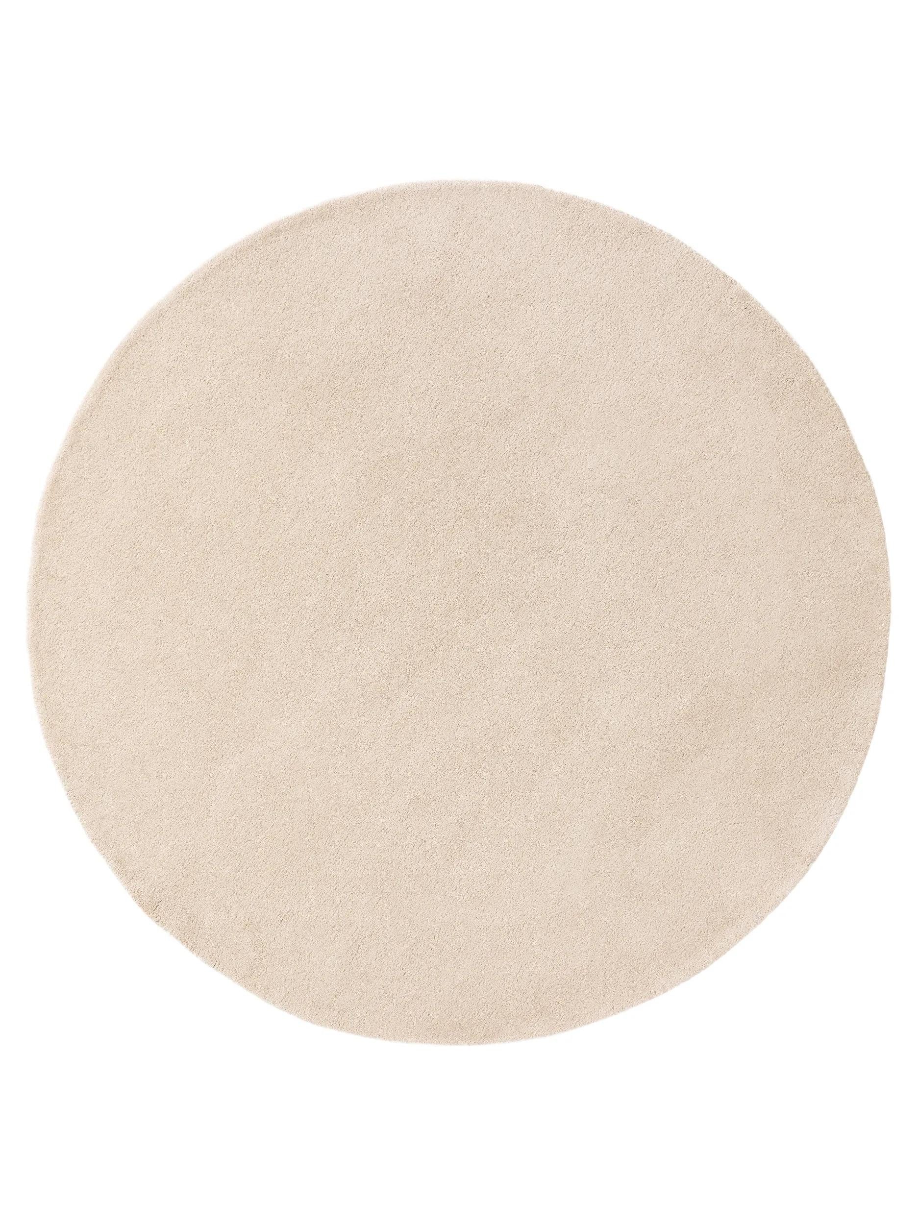 benuta Wollteppich Bent, rund, Höhe: 6 mm, Teppich Wohnzimmer, Schlafzimmer, Esszimmer, Flur, Kunstfaser, Cozy