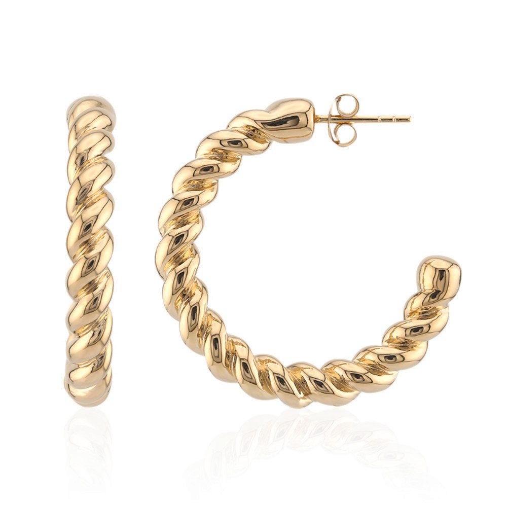 Cavill Ohrring-Set Cavill Creolen 32 mm, 925 Sterling Silber vergoldet, Damenschmuck (2-tlg)