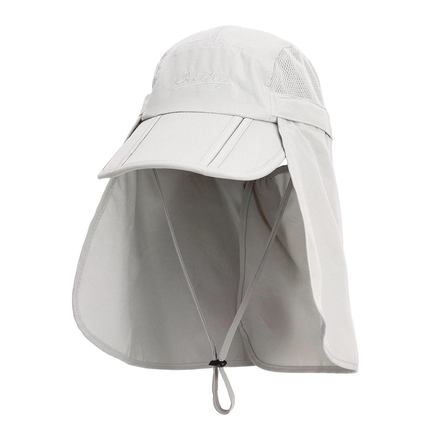 LuxusKollektion Outdoorhut Safari Cap Nackenschutz Anti UV Gr 56-60 Hellgrau (1-St)