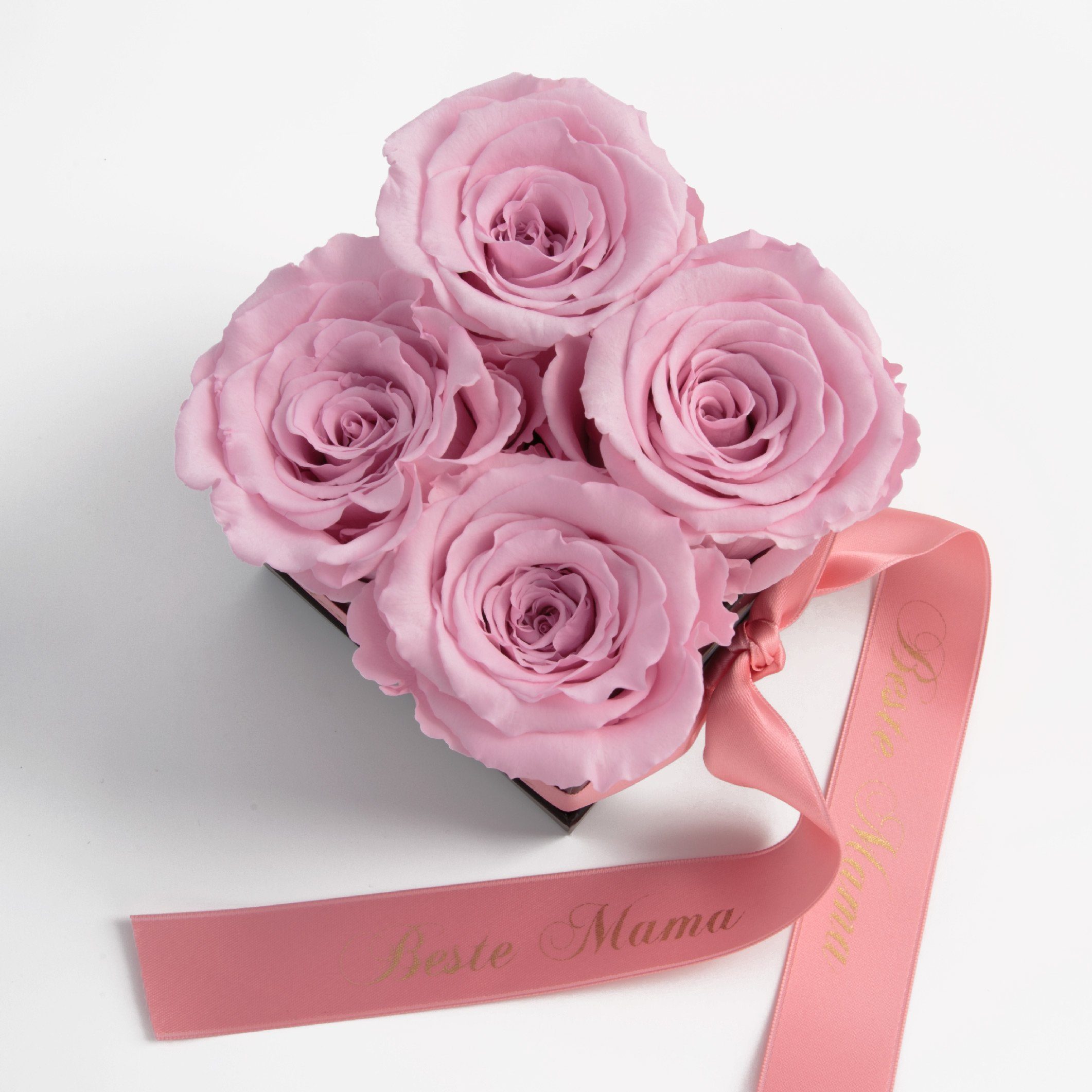 Heidelberg, ROSEMARIE 8,5 cm, Beste Infinity mit Rosen 3 Rosa konservierte echte Jahre Mama haltbar SCHULZ Duft Rosenbox Rose, Blumen Kunstblume zu bis Höhe