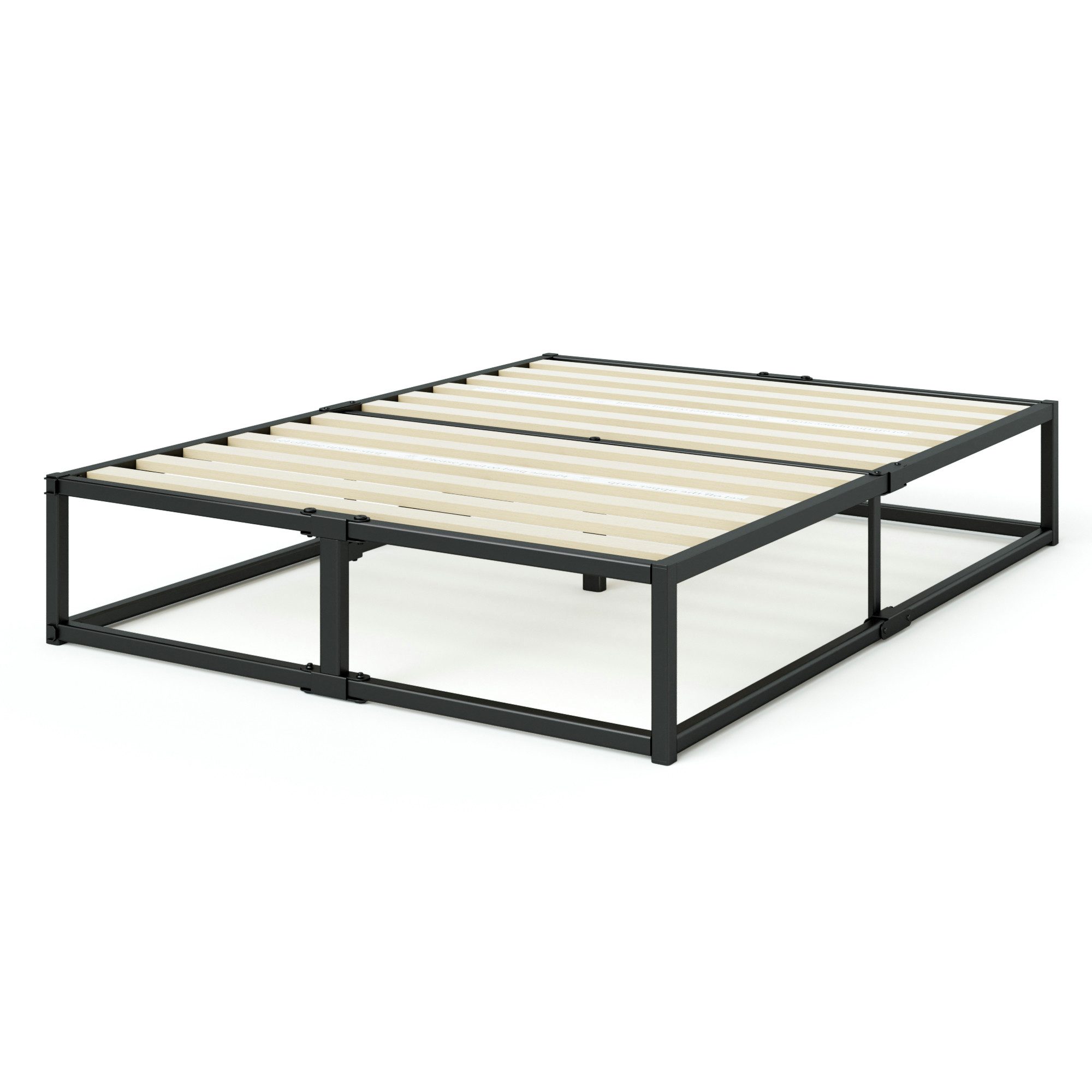 ZINUS Bettgestell Joseph - Stabiler Bettrahmen mit Holzlattenrost & Stauraum (Bis 318 kg belastbar, 1-tlg., Doppel/Einzelbett, Schwarz, 160x200 cm), Kinderleichter Aufbau, Robust