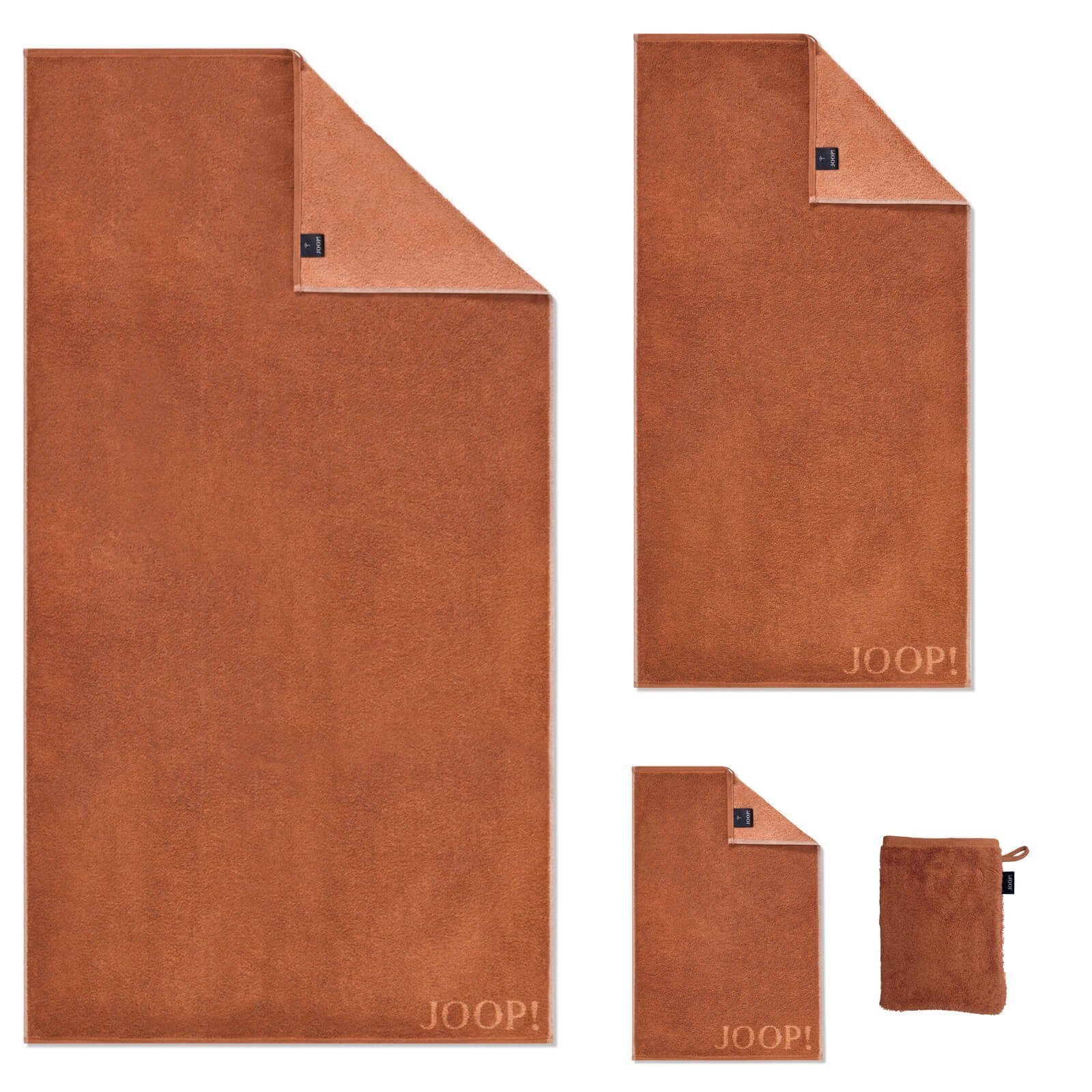JOOP! Handtuch Waschhandschuh Classic Doubleface Kupfer günstig online kaufen