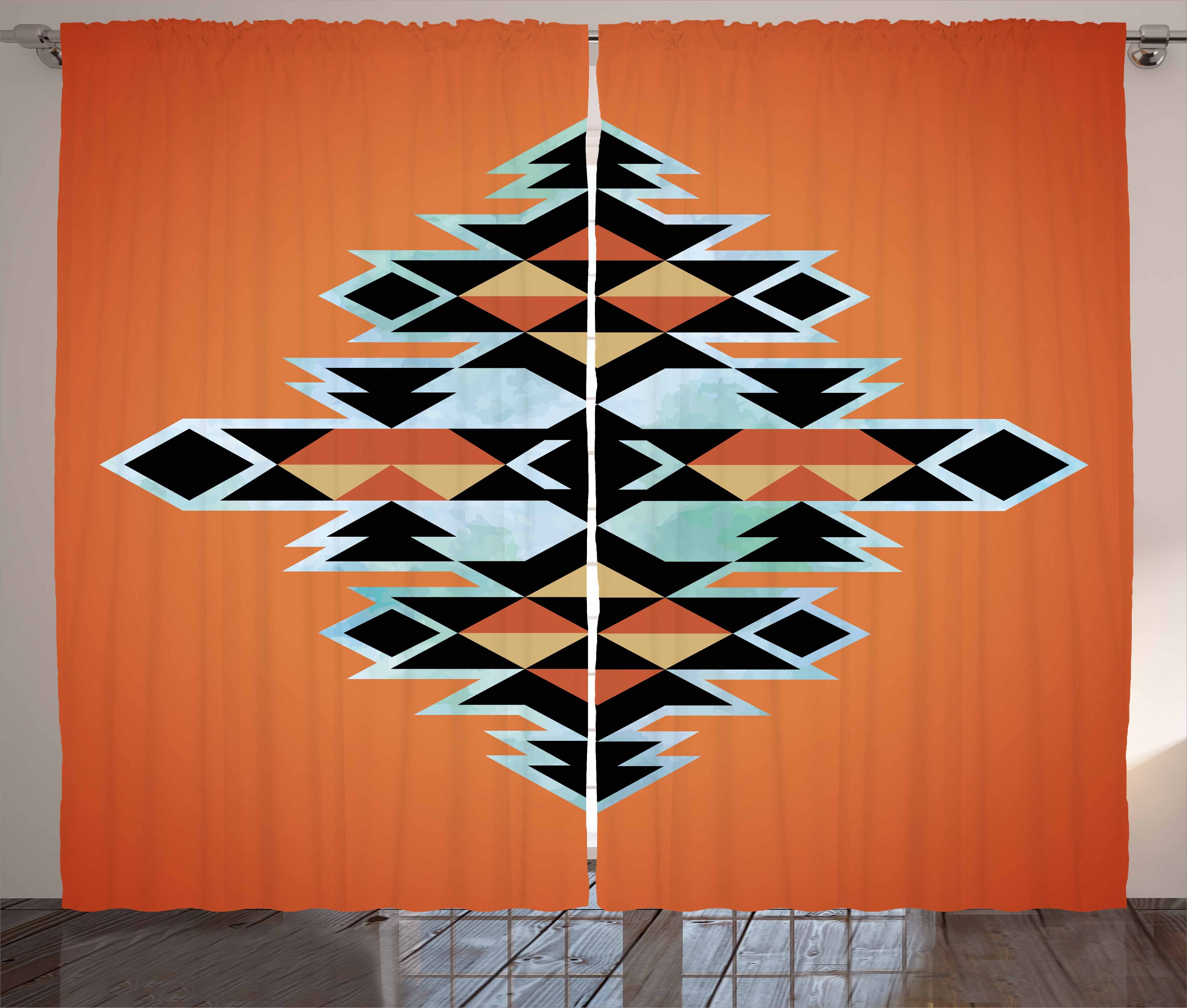 Haken, Gardine und Schlaufen Aztec mit Kräuselband Stammes Schlafzimmer Muster Vorhang Abakuhaus,