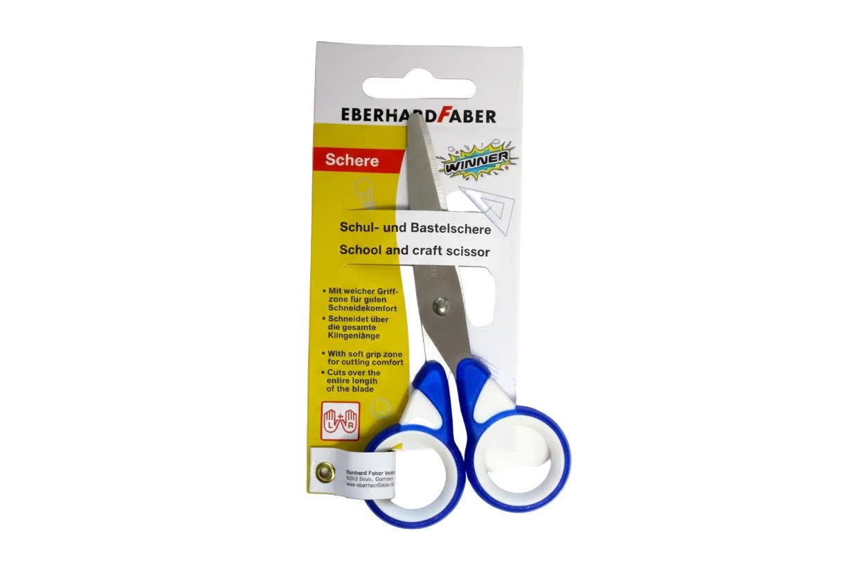Idena Bastelscheren Eberhard Faber Schulschere Winner 13cm Blau/Weiß