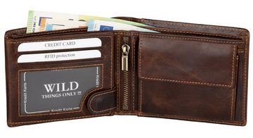 Wild Things Only !!! Geldbörse RFID echt Leder Portemonnaie Geldbörse Geldbeutel Herren Querformat, RFID Schutz
