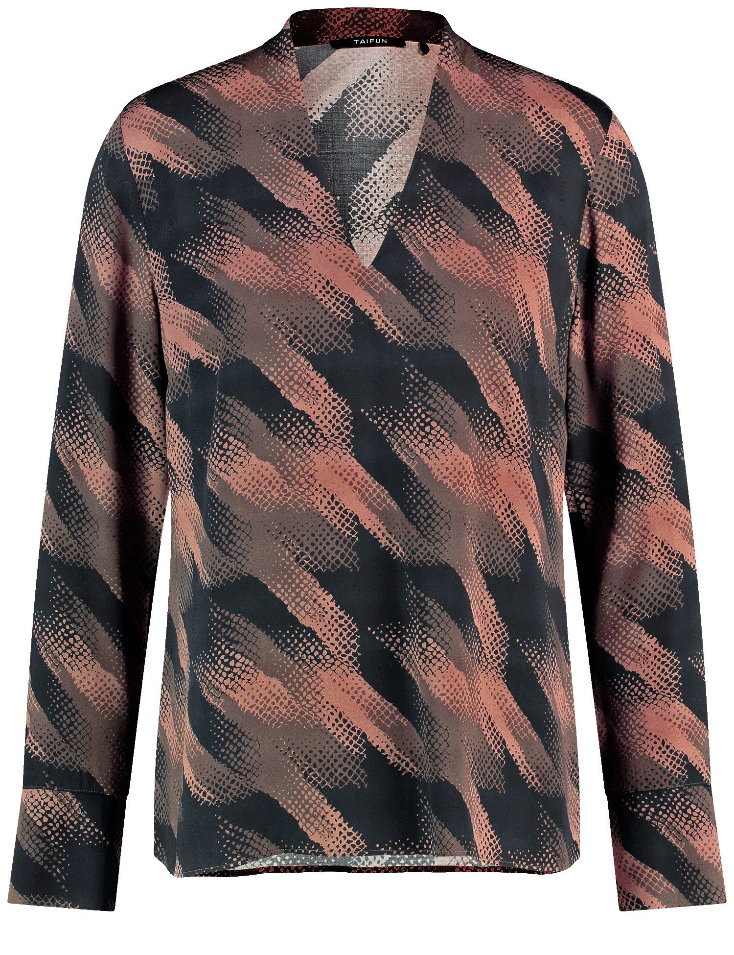 Langarmbluse Blusenshirt mit V-Ausschnitt