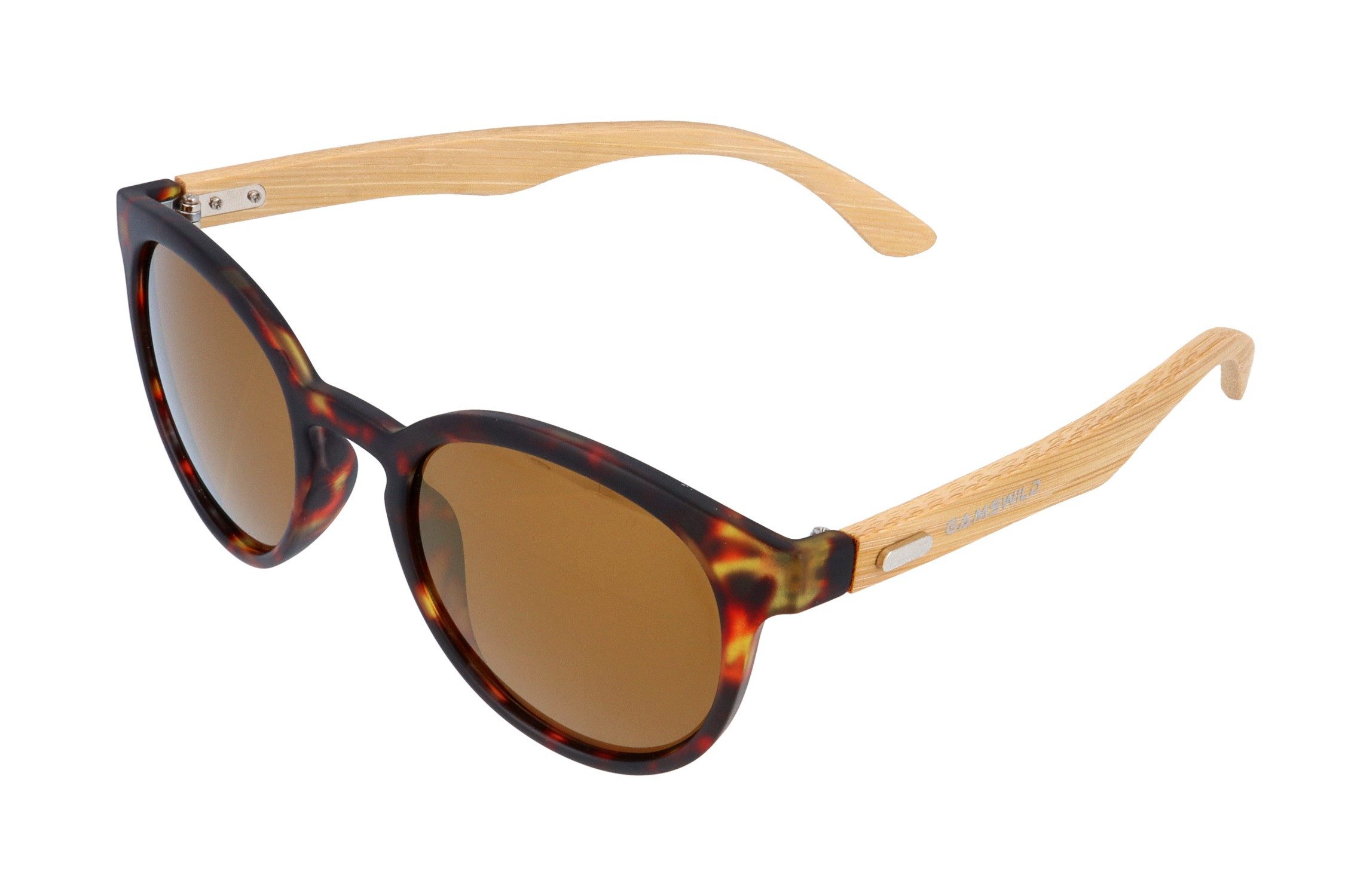 Gamswild Sonnenbrille UV400 GAMSSTYLE Modebrille Bambusholz, Bambusholzbügel Damen Herren Modell WM1228 in rot-braun, braun-getigert, pink-braun
