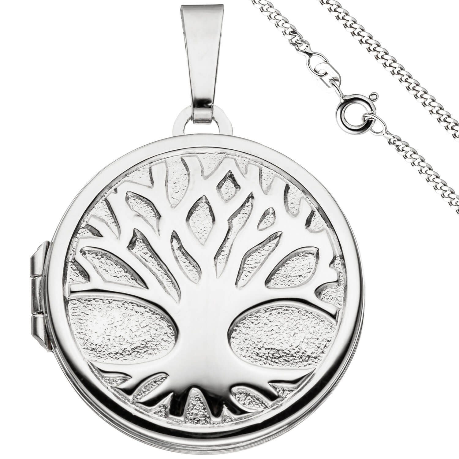 Schmuckset Schmuck-Set, Medaillon Panzerkette 925 Silber 60cm