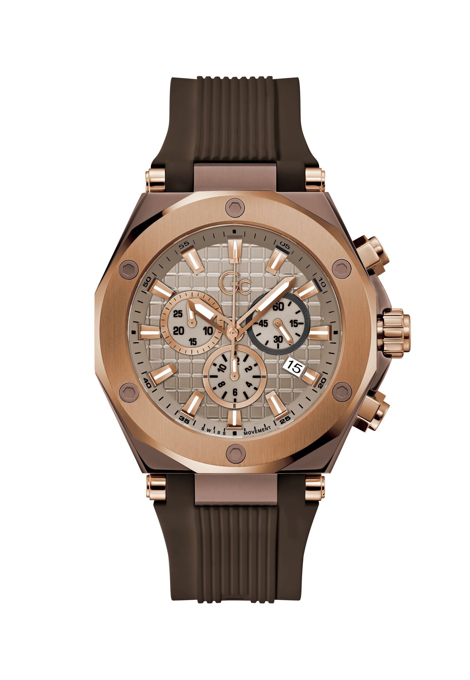 Guess Collection Quarzuhr Gc Legacy Chrono Silicone, (1-tlg., Not a set – not applicable to this product), Quarz Chronograph