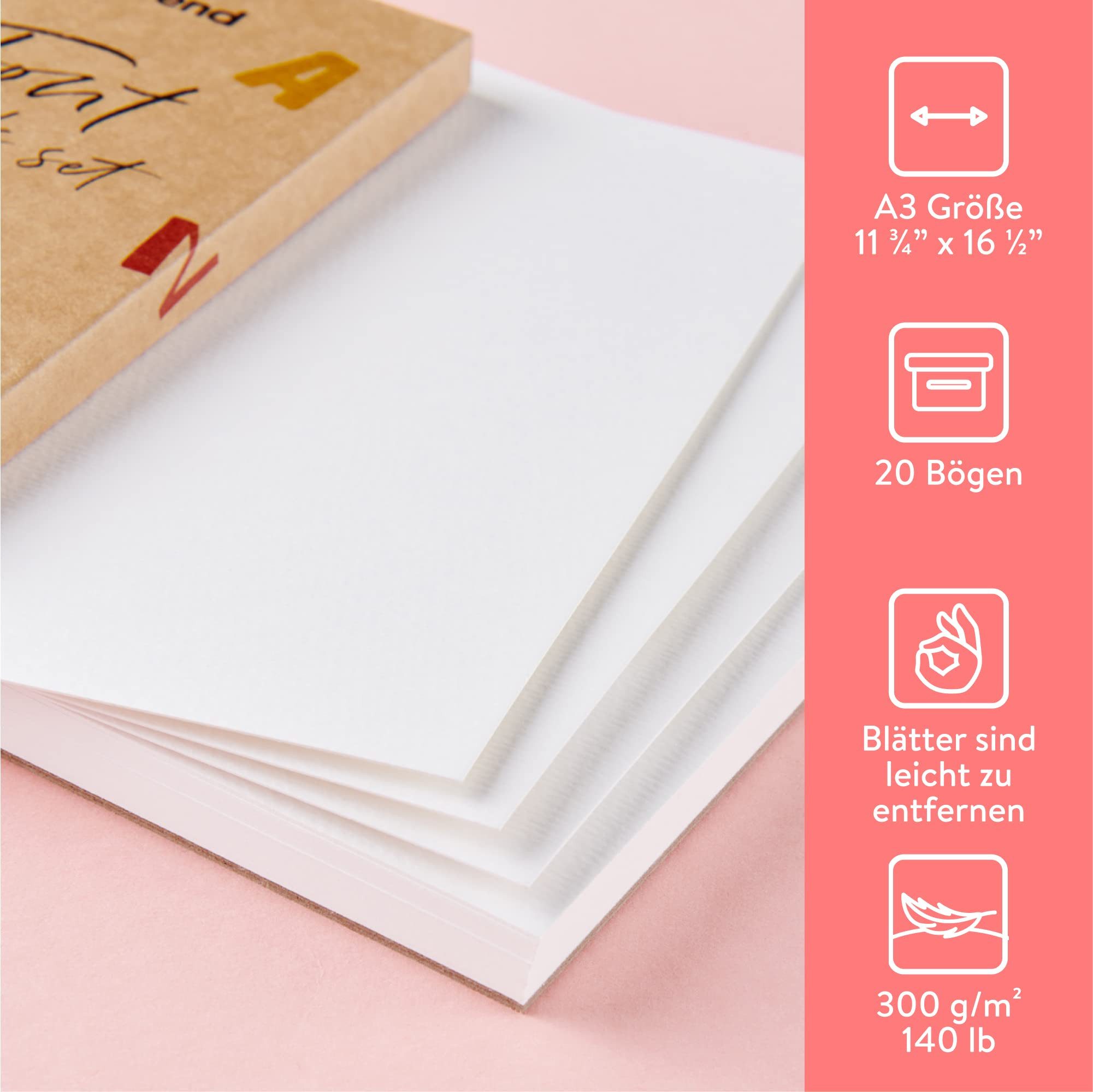 int!rend Aquarellblock int!rend Aquarellblock A3 300g 20 Blatt mit Pinsel – Bild 4 von 5