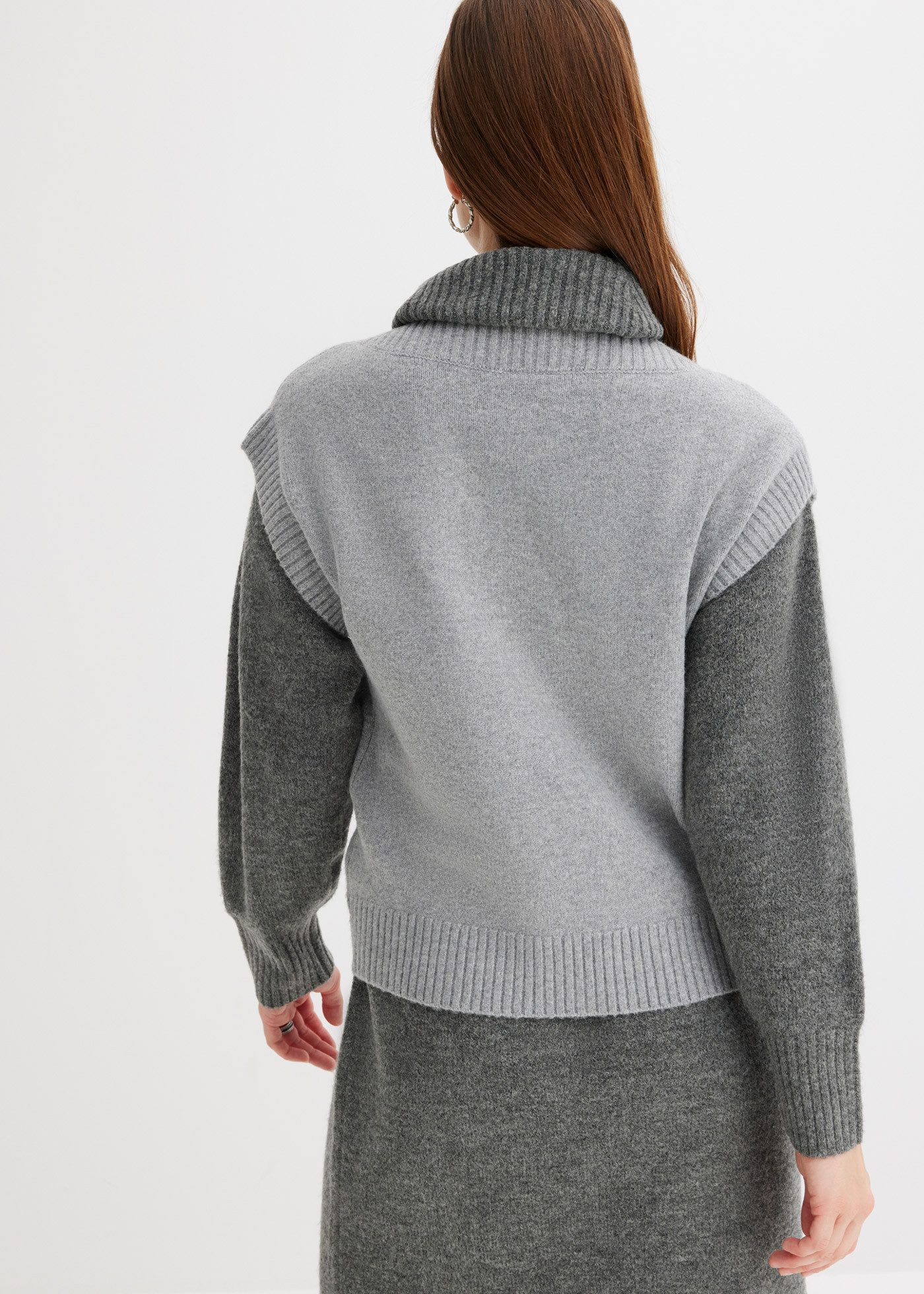 bonprix Strickweste toller Struktur-Mix, bequeme Passform, mit Knopfleiste