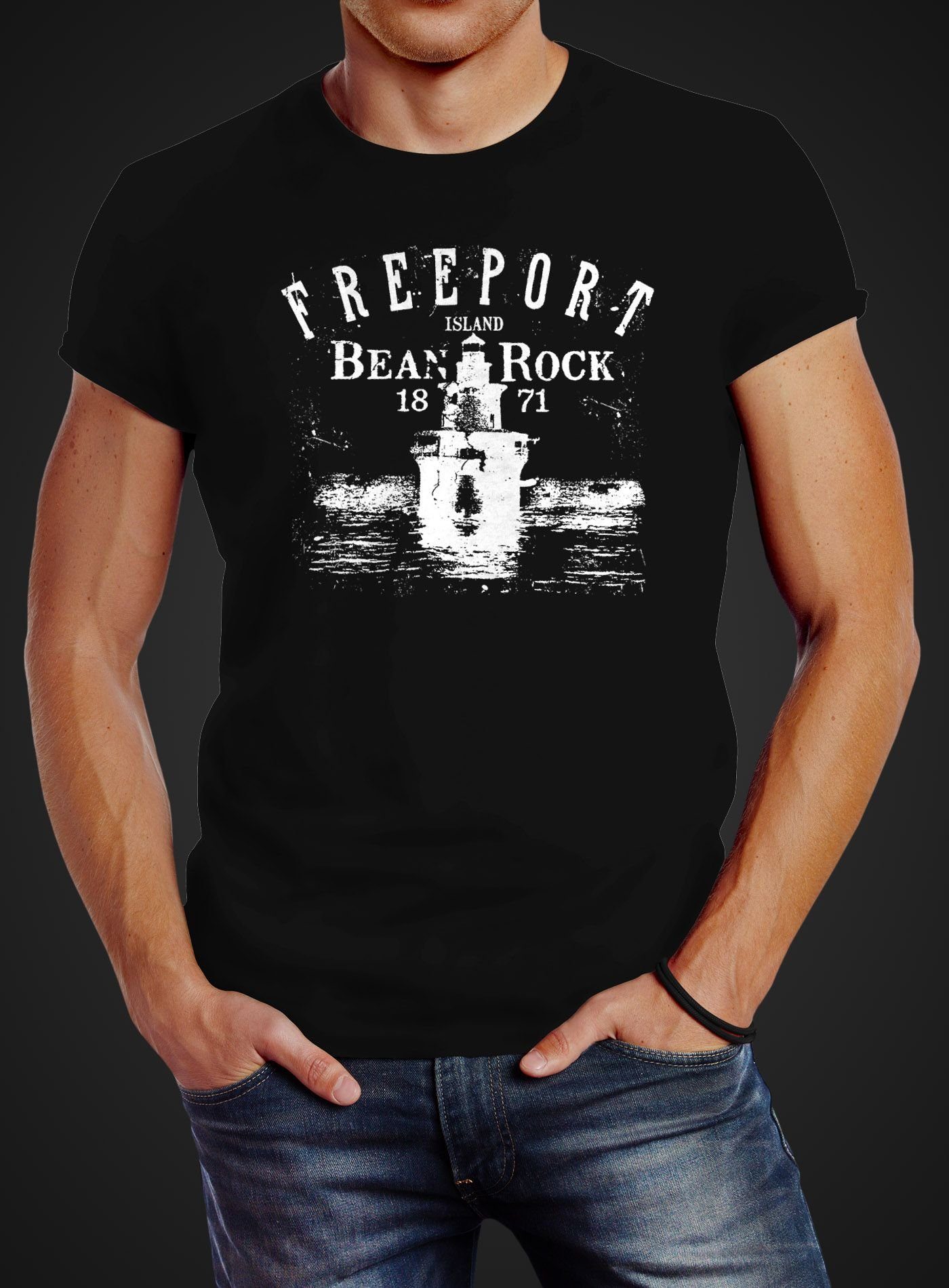 Neverless Print-Shirt Herren T-Shirt Retro Print günstig online kaufen