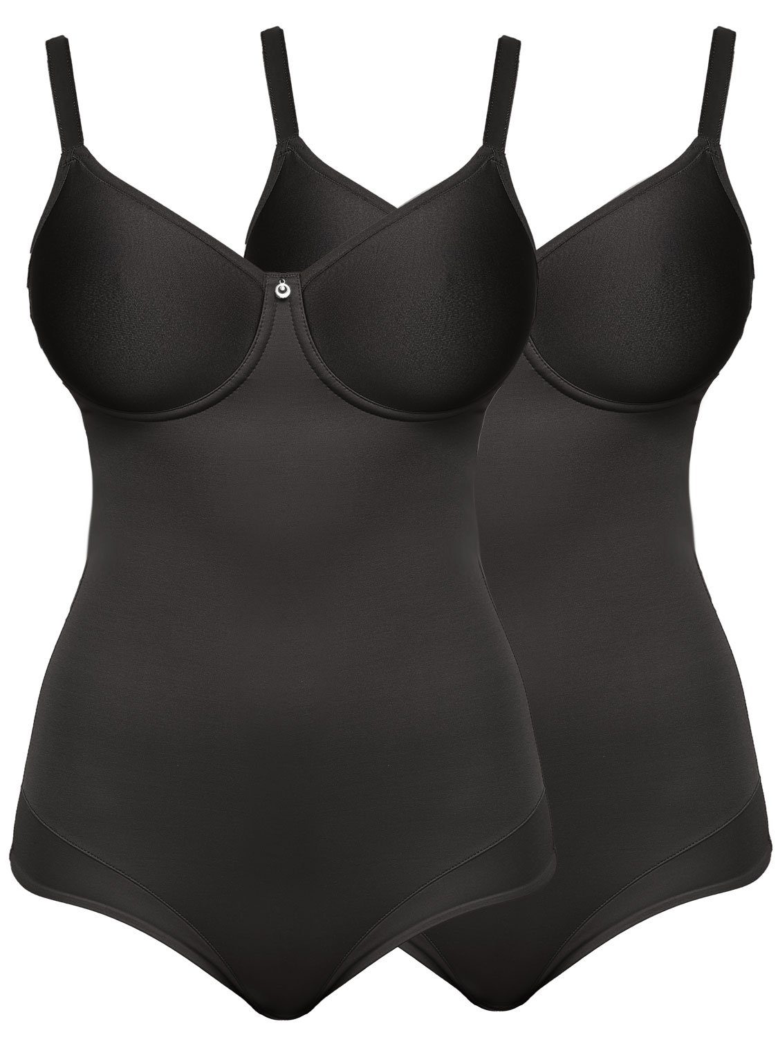 Susa Body 2er Pack Body mit Bügel Catania (Spar-Set, 2-tlg) gerundeter Beinausschnitt schwarz-schwarz