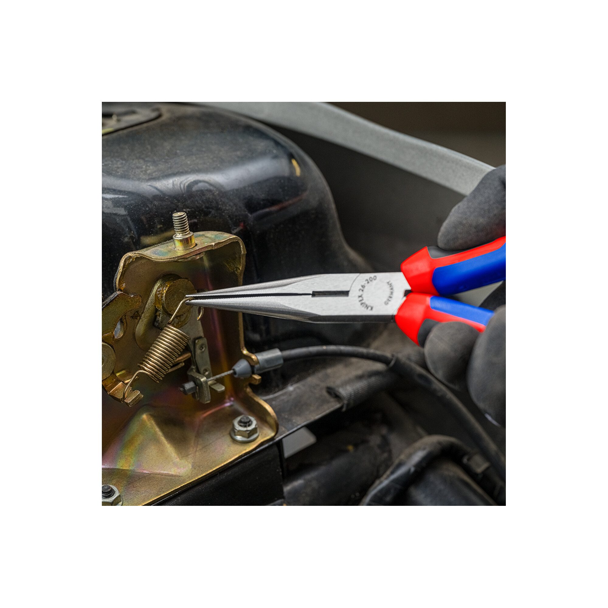 Knipex Blechschere KNIPEX 26 12 200 Flachrundzange mit Schneide (Storchschnabelzange) mit