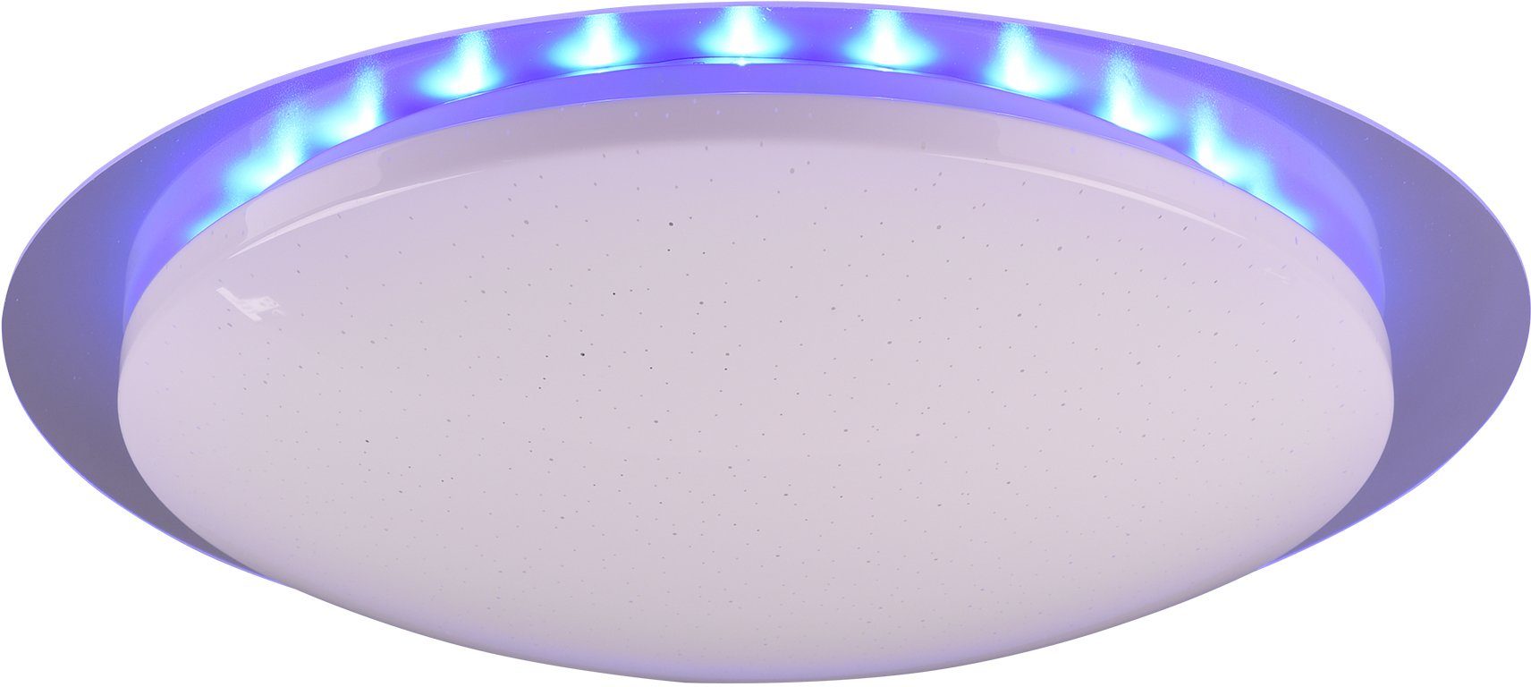 LED inkl. 48 mehrere integriert, Backlight, TRIO Leuchten fest mit Deckenleuchte schaltbar, Dimmer, getrennt Dimmer Farbwechsler, LED RGB Helligkeitsstufen, cm Fernbed., Starlight-Effekt, Ø Joleen,