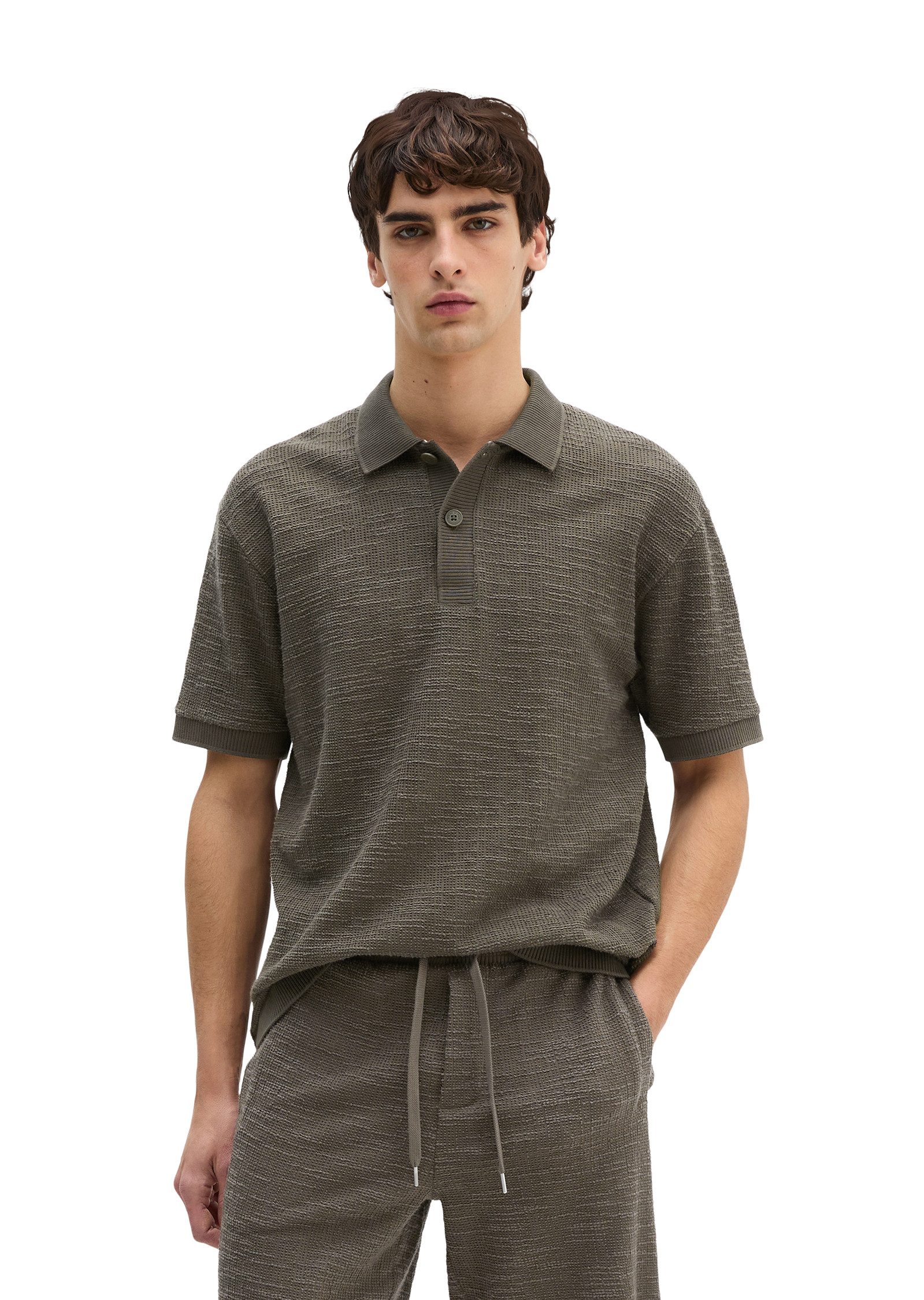 Marc O'Polo Poloshirt aus weichem Bouclé-Jersey