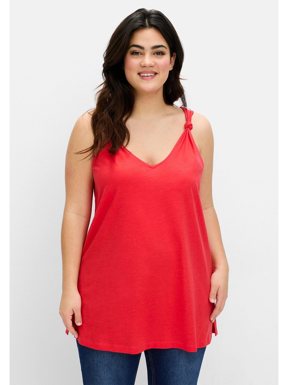 Sheego Longtop Große Größen mit Knotendetail am Träger