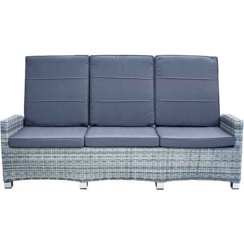 Ploß Sessel Ploß Loungesofa Dining Sofa 3 Sitzer grau weiß verstellbar