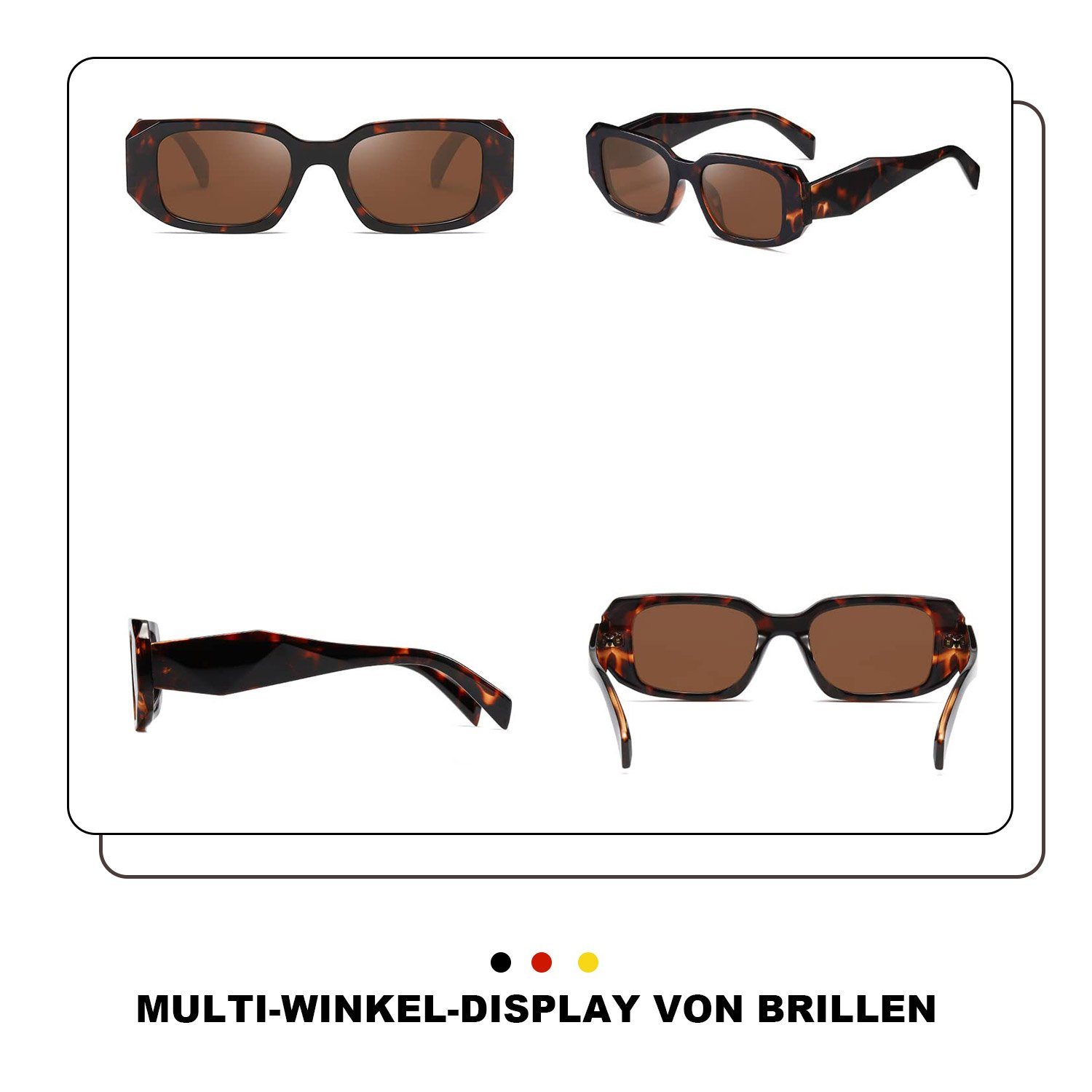 Damen Sonnenbrille beständige für Retro Rahmen und Sonnenbrillen Leopardenmuster Herren Rechteckige UV Mode Sonnenbrille MAGICSHE