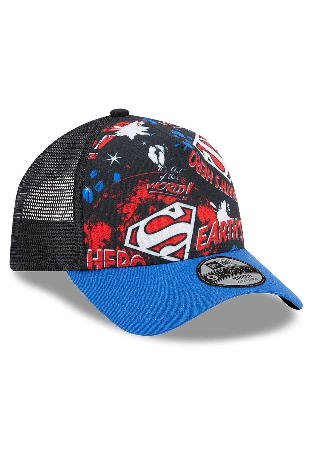 New Era Trucker Cap New Trucker Adjustable Cap Era Chyt DC Kinder SUPERMAN Print Schwarz