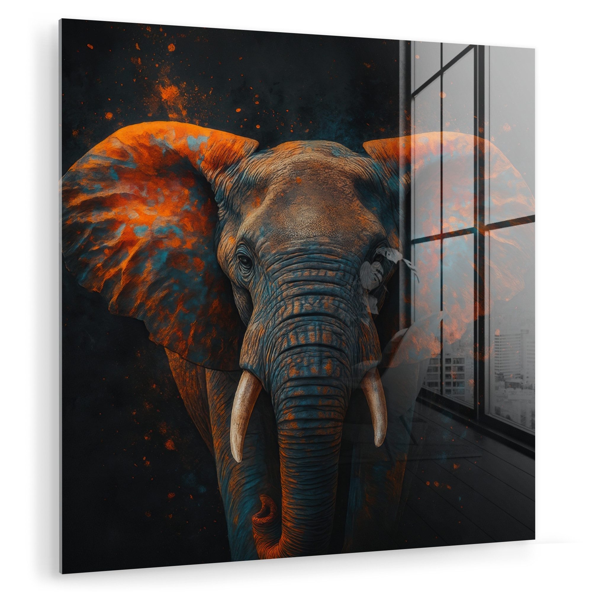 MuchoWow Acrylglasbild Elefant - Orange - günstig online kaufen