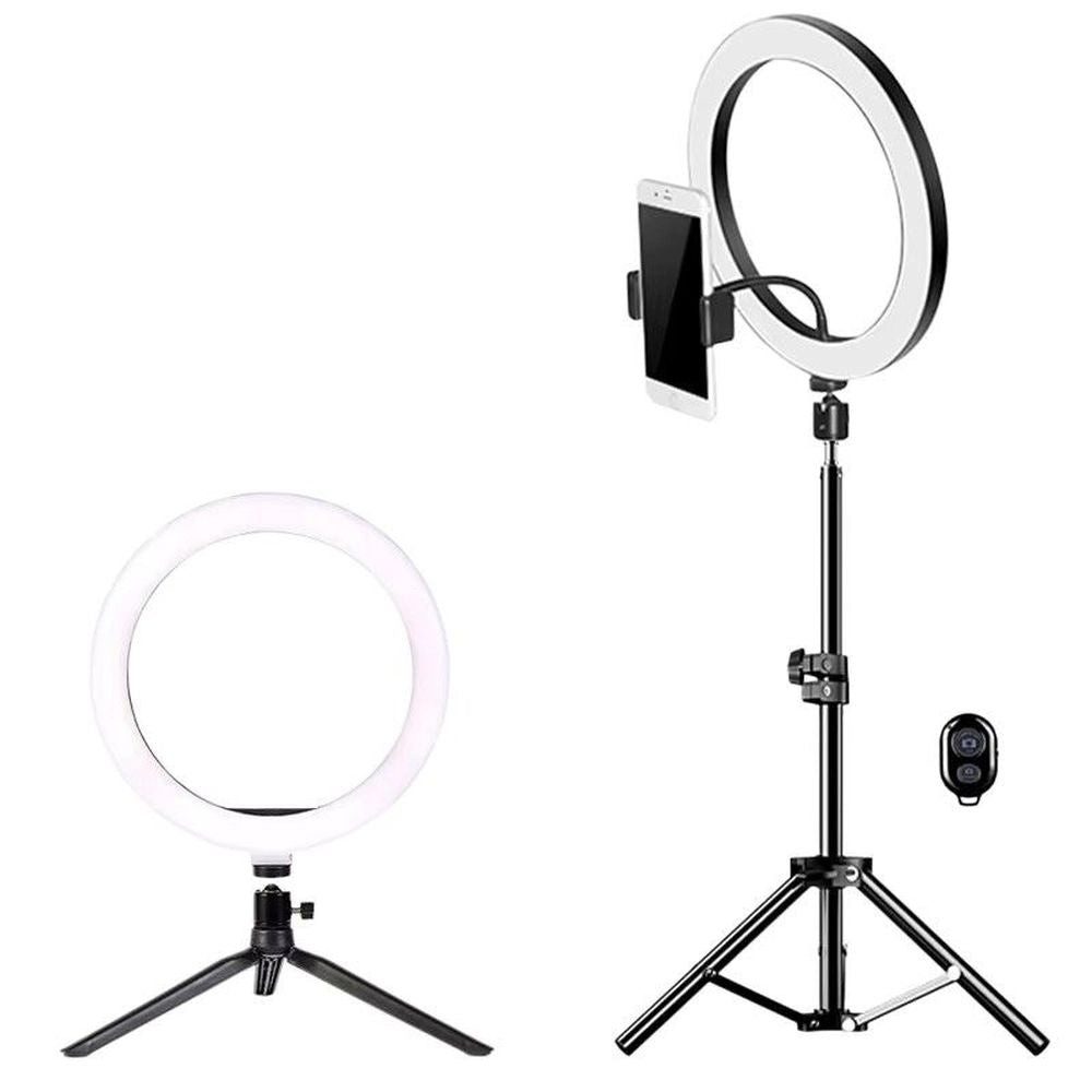 Ringlicht LED Selfie Ring Lampe USB Fernbedienung Fotografie Stativ DE.