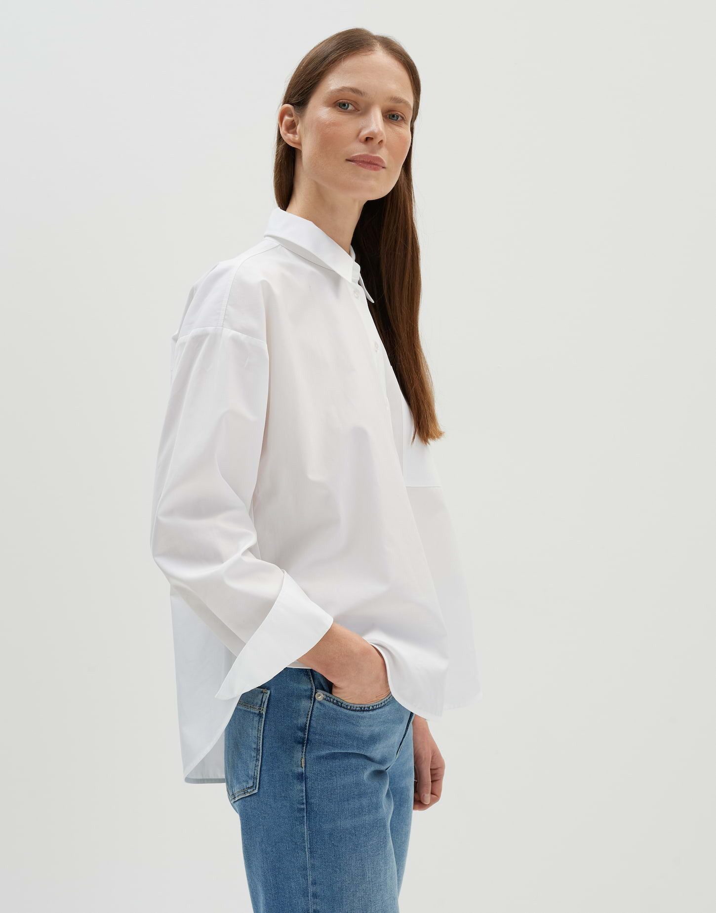 someday Langarmbluse Hemdbluse ZAMILLA Loose aus Baumwollpoppelin