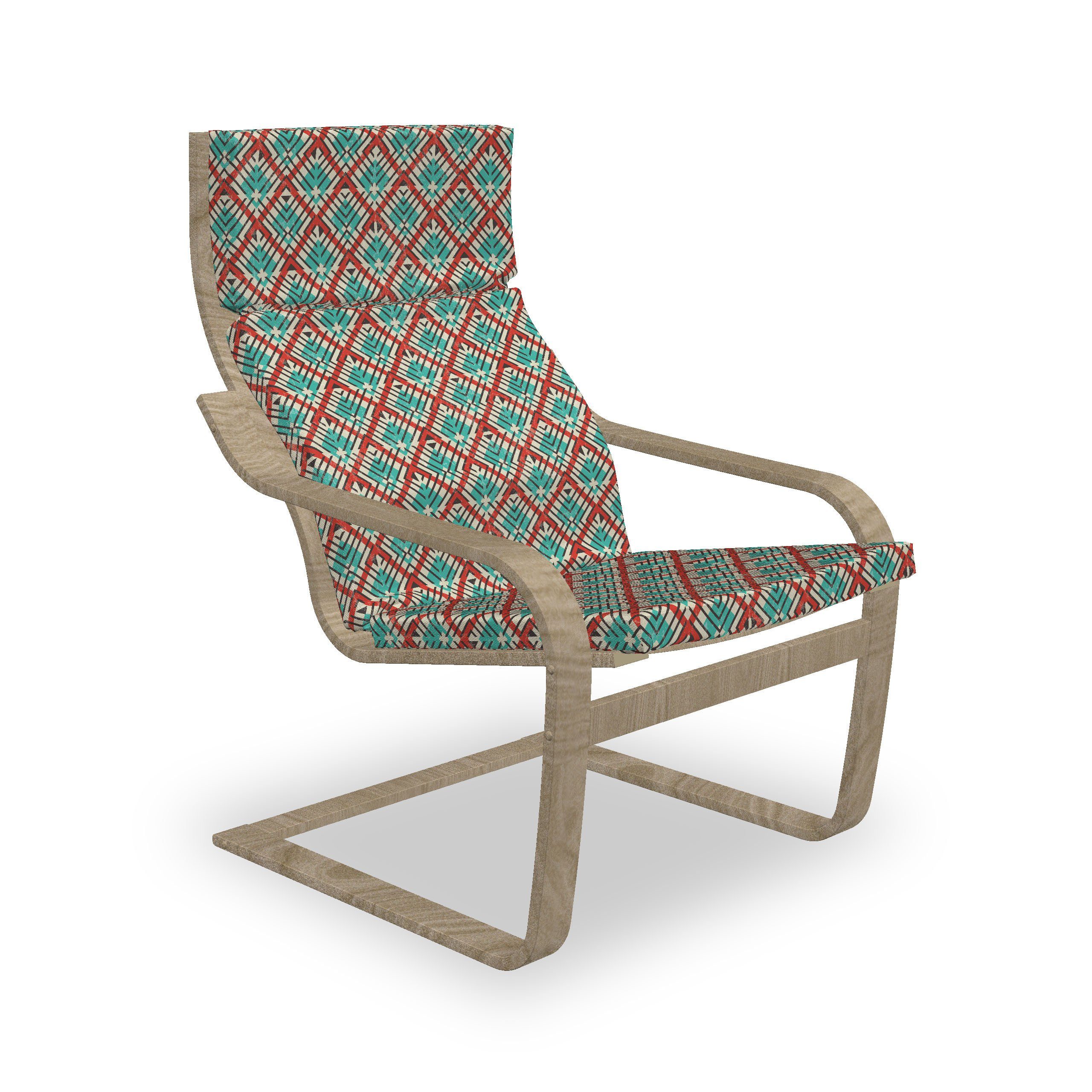 Abakuhaus Stuhlkissen Sitzkissen mit Stuhlkissen mit Hakenschlaufe und Reißverschluss, Abstrakt Retro geometrisches Muster