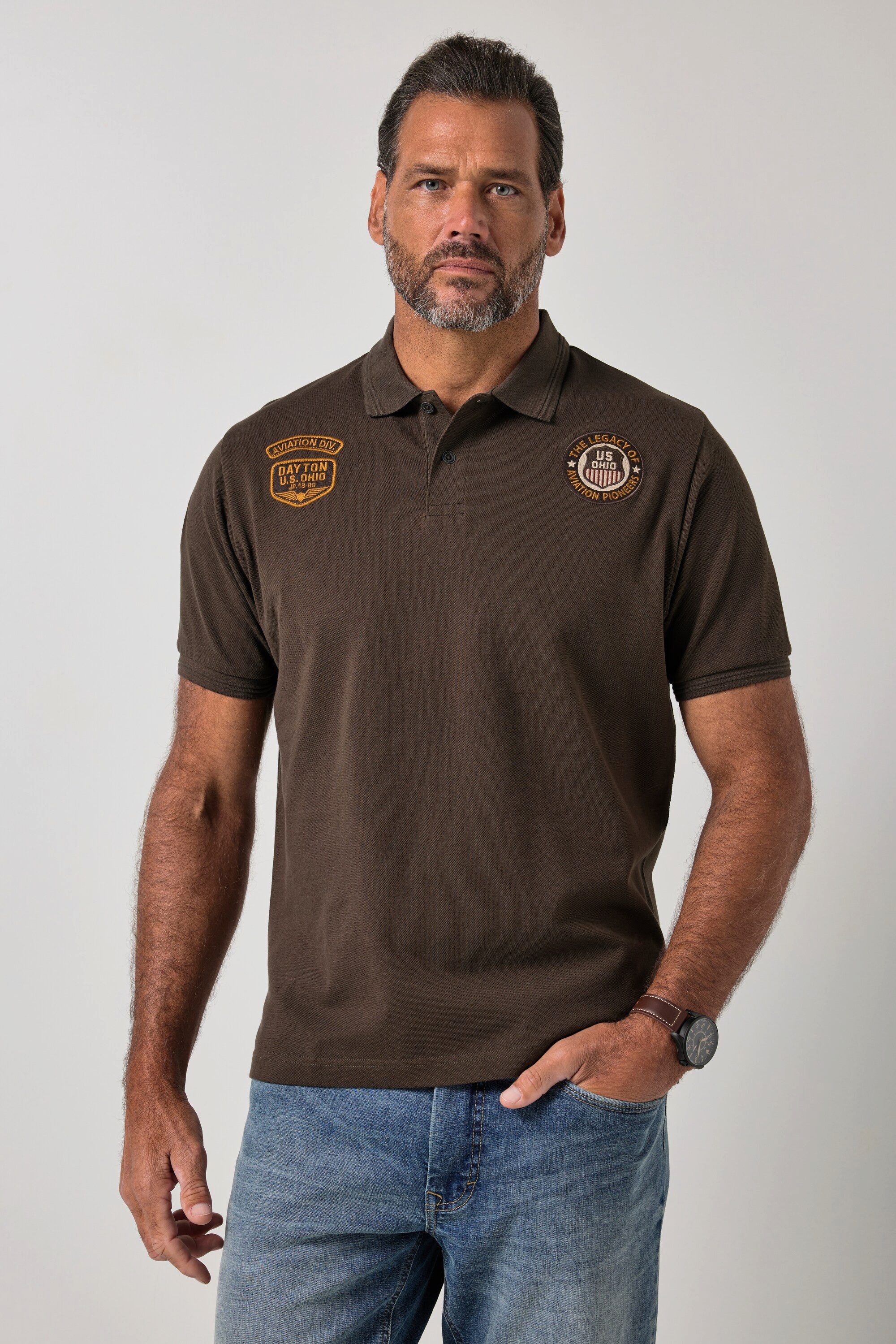 Poloshirt Poloshirt Halbarm Piqué Badges