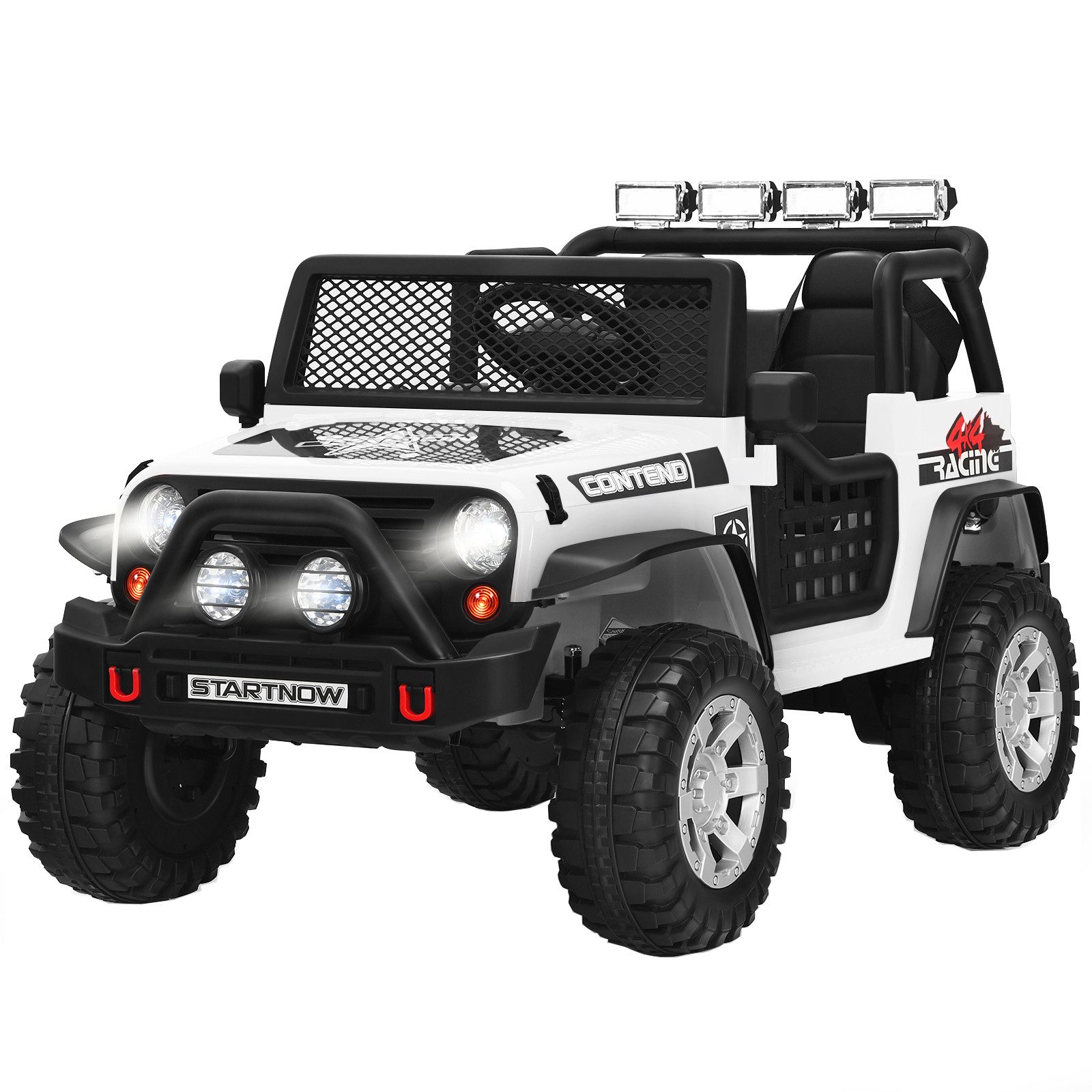 COSTWAY Elektro-Kinderauto, Belastbarkeit 50 kg, Elektroauto mit Musik & Hupe & USB & MP3 & Radio