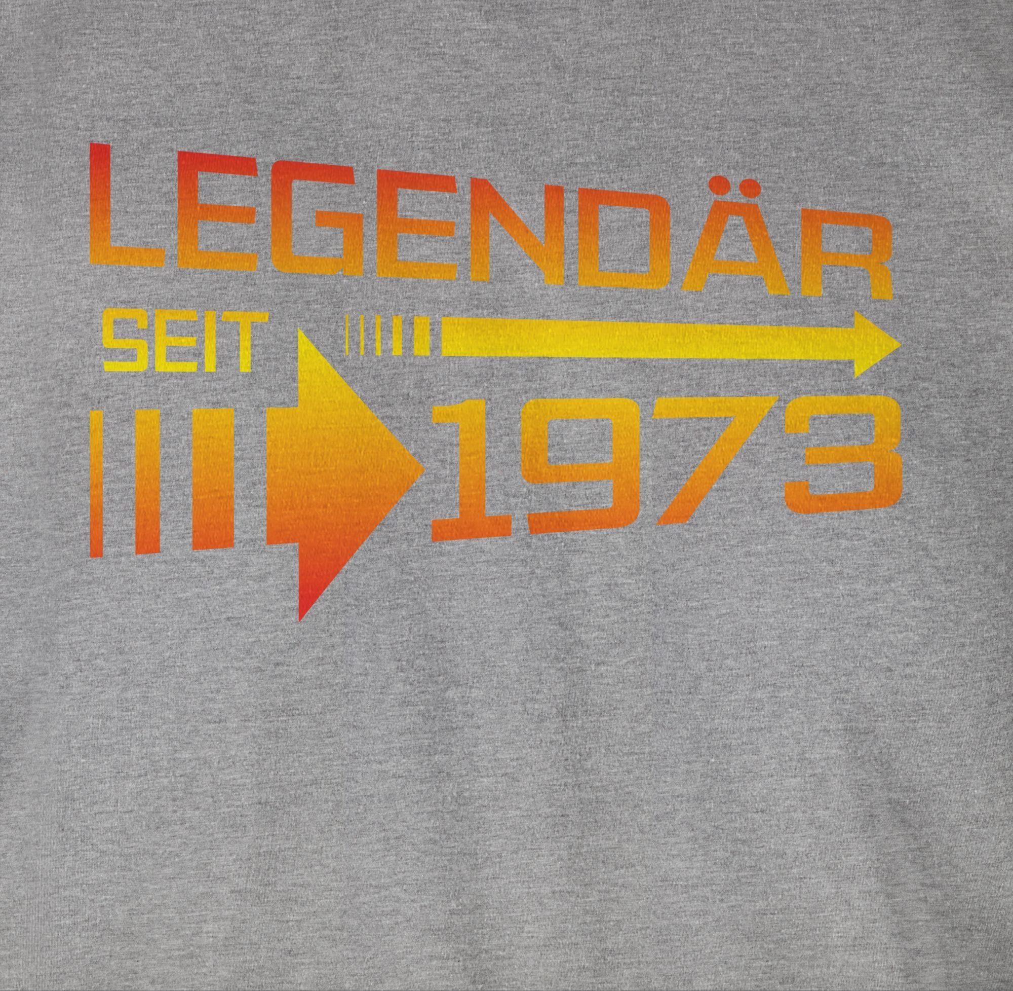 Geburtstag T-Shirt Legendär Grau Shirtracer 02 seit 50. 1973 gelb meliert / orange