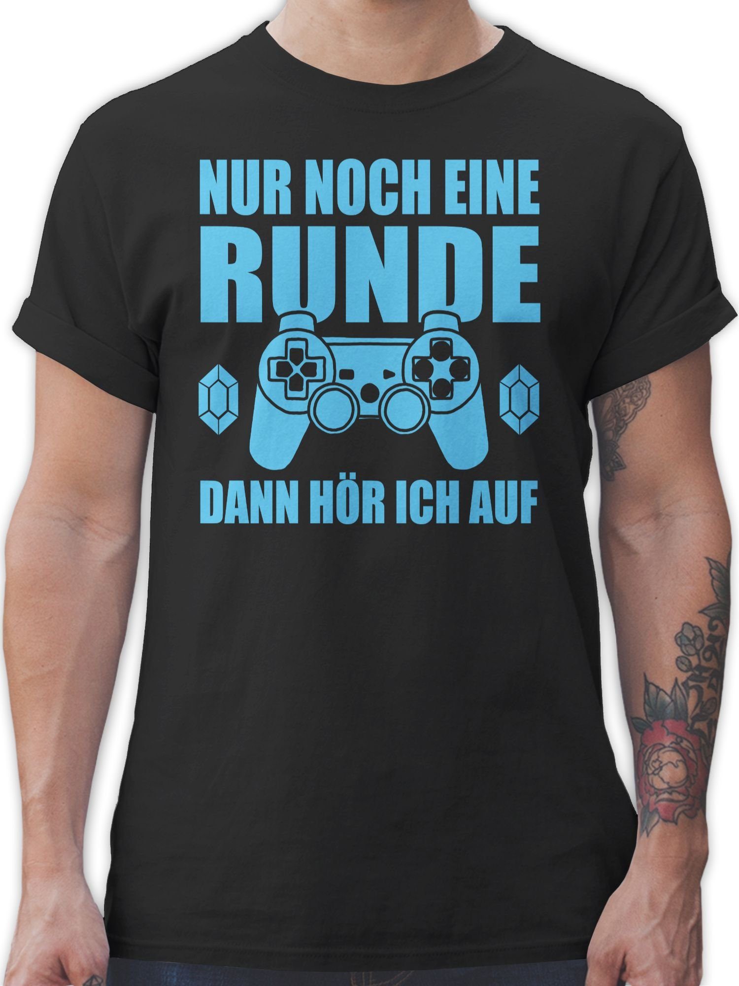 G - noch eine Gaming Schwarz Geschenke 02 Geschenk Nerd T-Shirt Nur Gamer auf Runde Zocker Shirtracer ich höre Dann