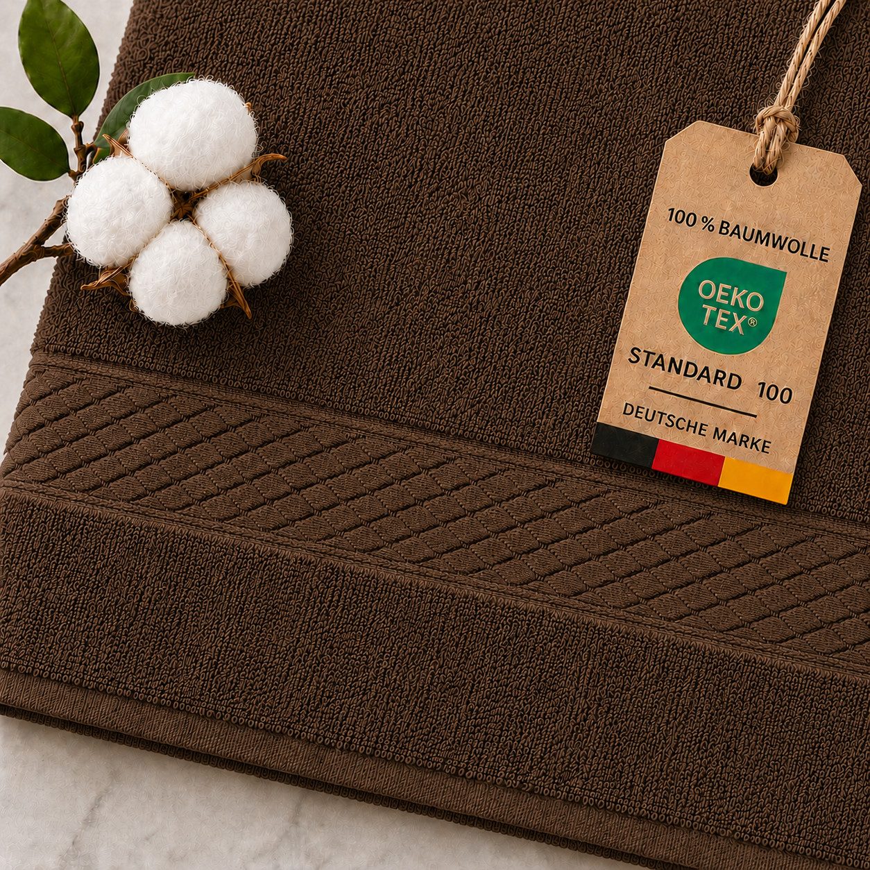 Komfortec Handtuch Set 8x Premium Handtuch Set - 50x100 cm, Frottee (8-St), 100% Baumwolle, mit Bordüre, Weich, Hotelqualität
