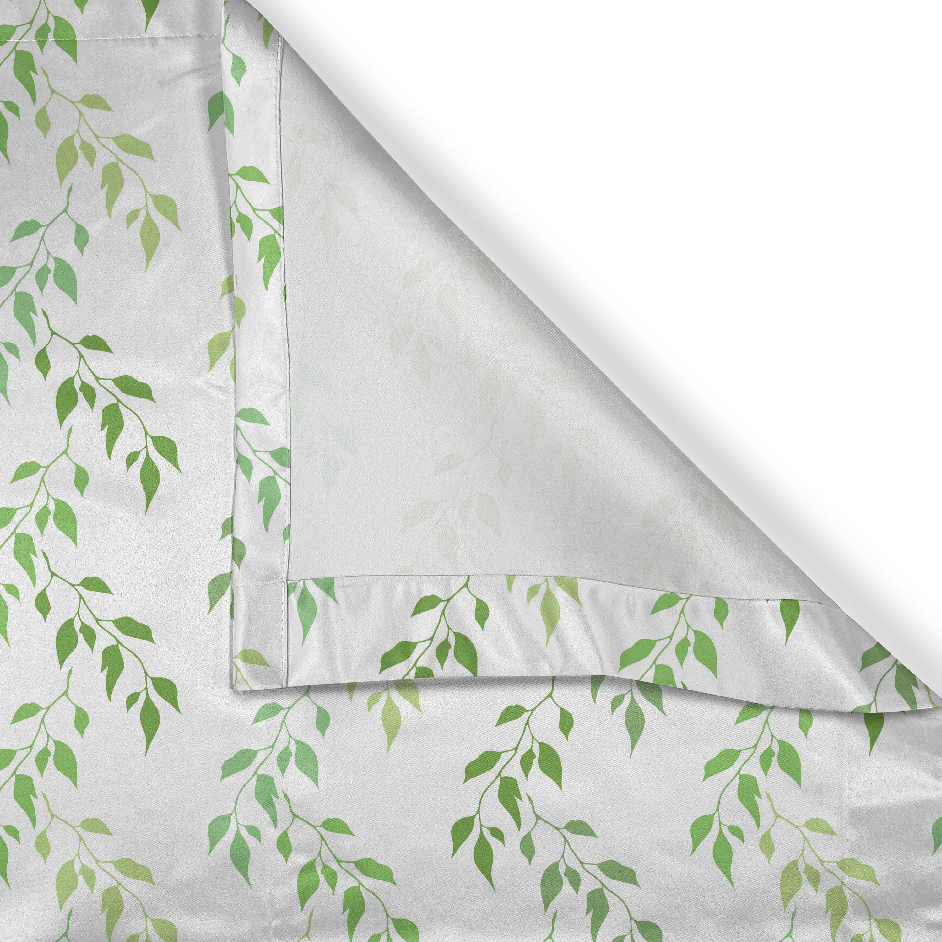 Wohnzimmer, Abakuhaus, für Gardine Schlafzimmer Symmetrische 2-Panel-Fenstervorhänge Grün Olive Leaves Dekorative