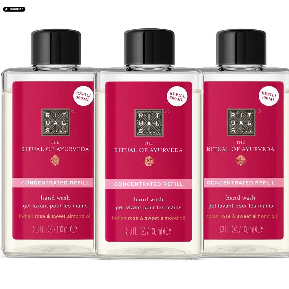 Rituals Flüssigseife Rituals Ayurveda Hand Wash Refill 3er Set, Vorteilspack mit drei Handseifen-Konzentraten