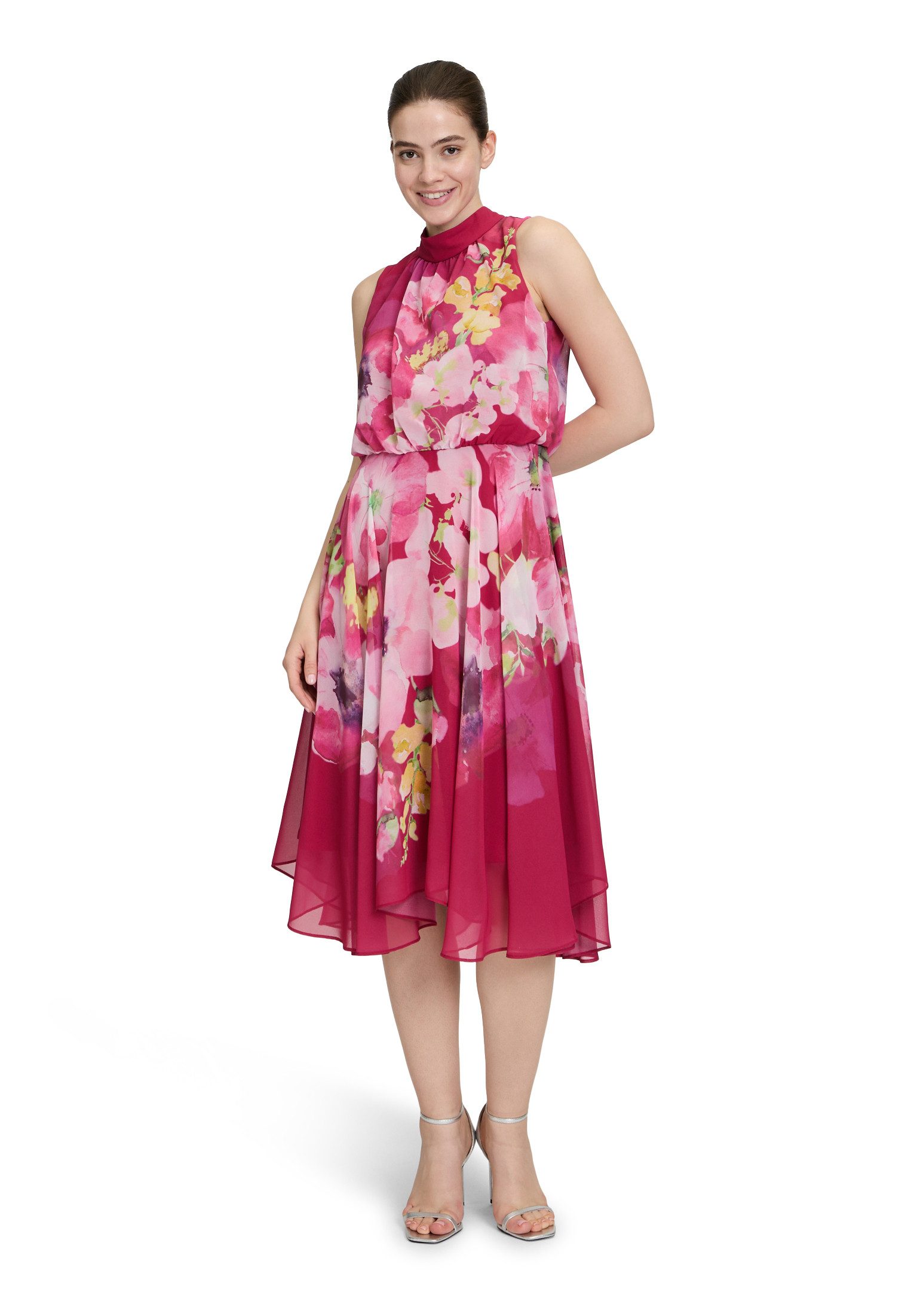 Vera Mont Chiffonkleid Damen ohne Arm Bindegürtel günstig online kaufen