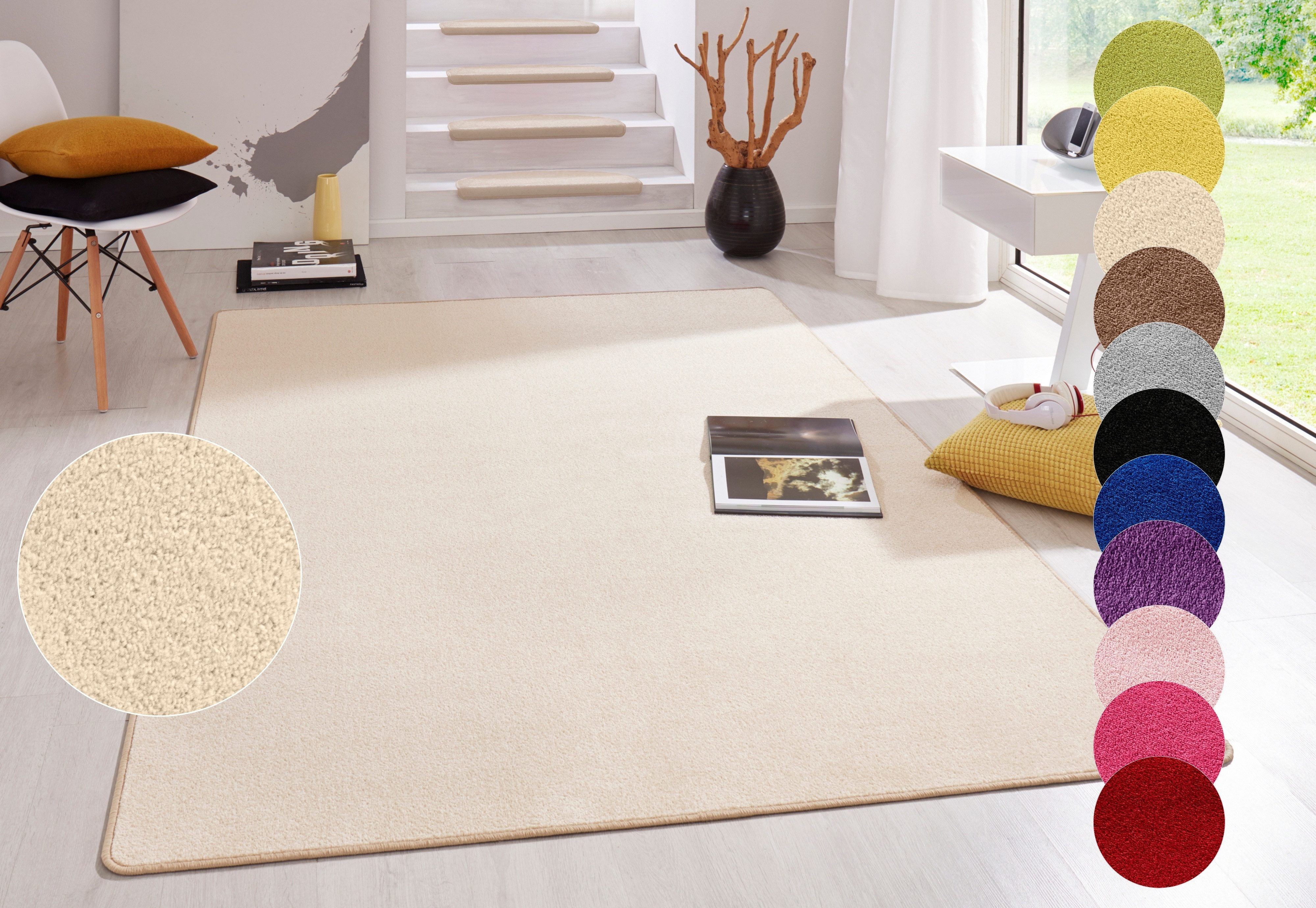 HANSE Home Teppich Fancy, rechteckig, Höhe: 7 mm, Kurzflor, Läufer, uni, ge günstig online kaufen