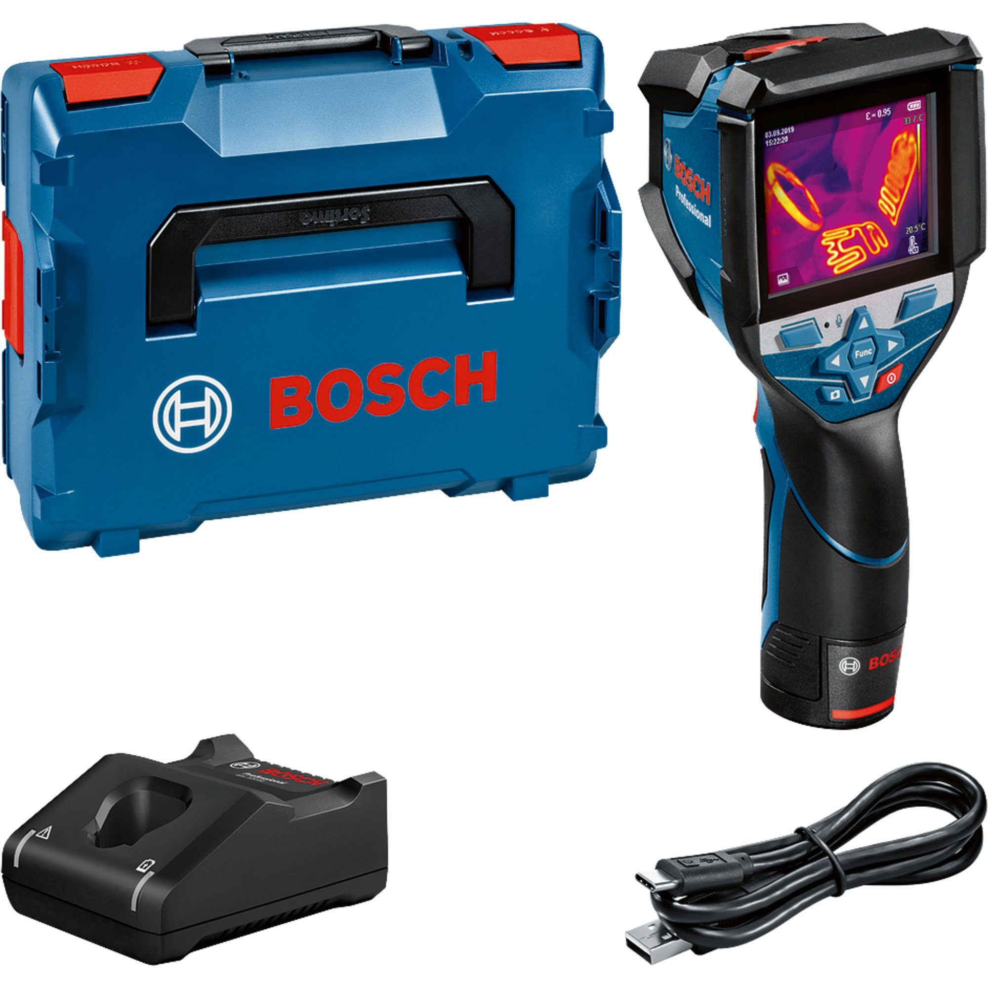 Bosch Professional Akku-Multifunktionswerkzeug Bosch Professional Akku-Wärmebildkamera GTC 600 C, Li-Ionen-Akku 2,0Ah, L-BOXX