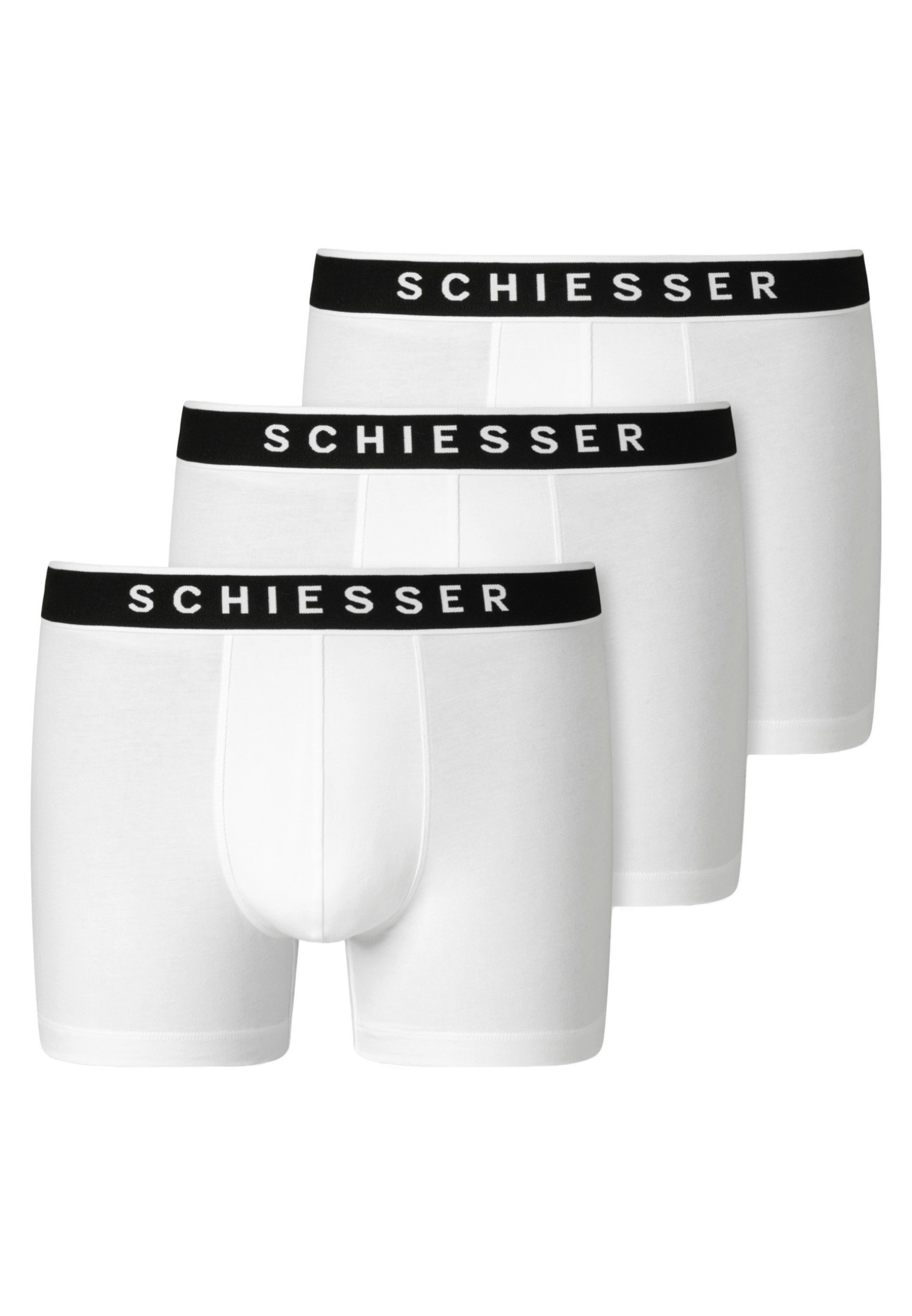 - Short Retro Weiß Organic Ohne - Pack Schiesser Pant Baumwolle Retro Boxer Eingriff - 3-St) - 95/5 3er / - Cotton (Spar-Set,